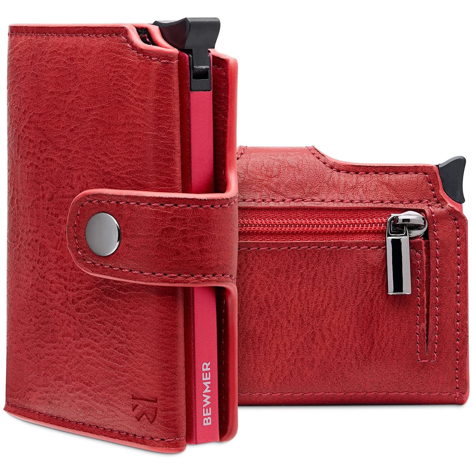 BEWMER v2 Portafoglio Uomo Slim In Similpelle Con Protezione RFID Anticlonazione – Porta Carte Di Credito Uomo E Donna Per 9 Tessere, Con Portamonete