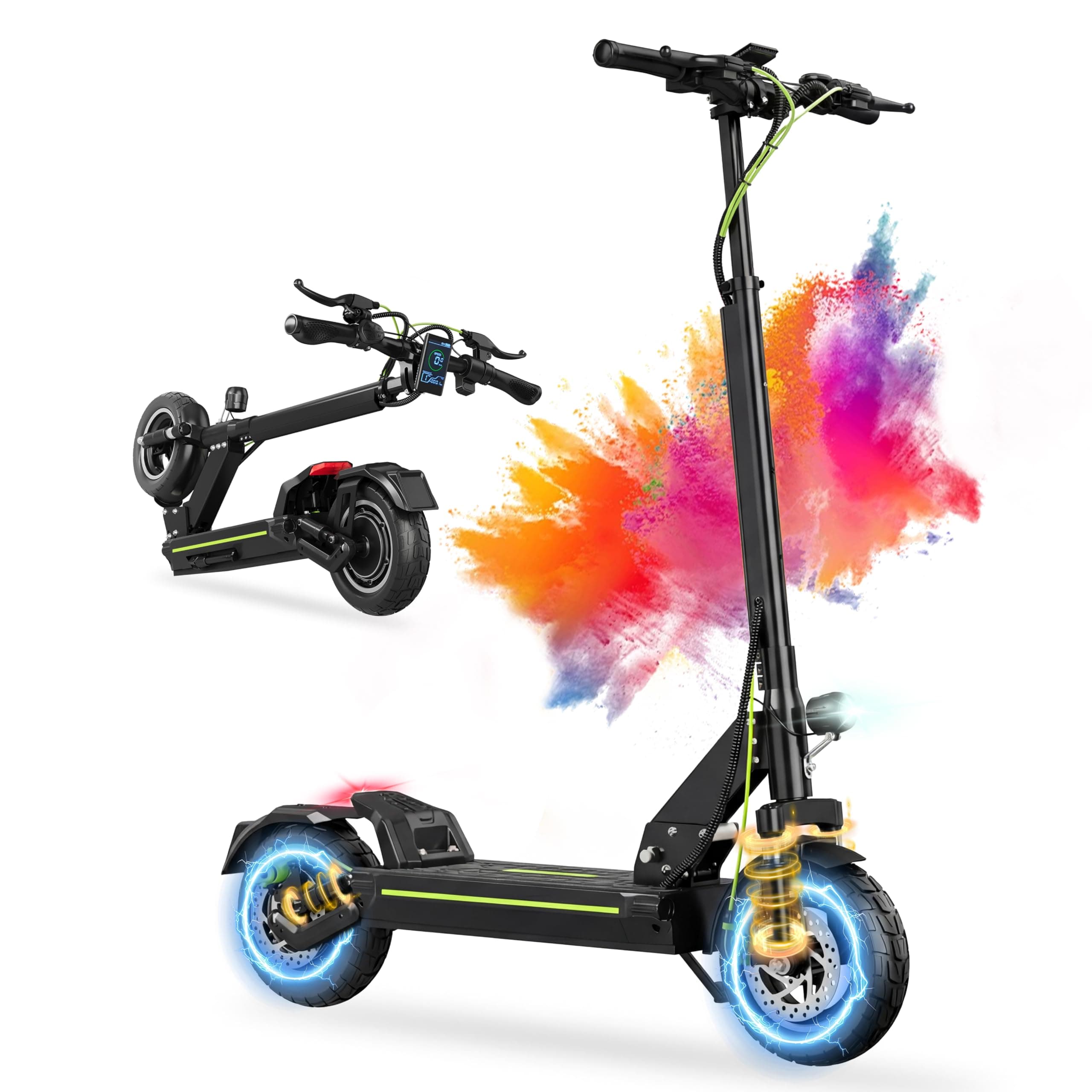 TODIMART Trottinette Électrique Adulte Puissante Autonomie 50-90KM Batterie 48V 13Ah/20,8Ah Moteur 500W/1000W/1000W*2 Trotinette Electrique Adulte Tout Terrain Ultra Legere Double Suspension
