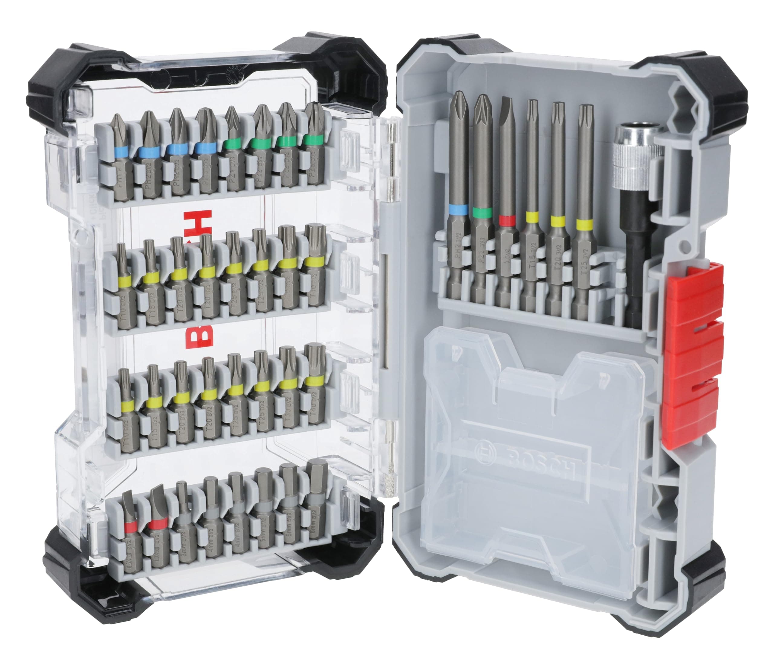 Bosch 40x Extrahartes Schrauberbit-Set, Amazon Exklusiv, 40-tlg. (197 x 110,5 mm, Professional Zubehör Schraubendreher, Bohrschrauber)
