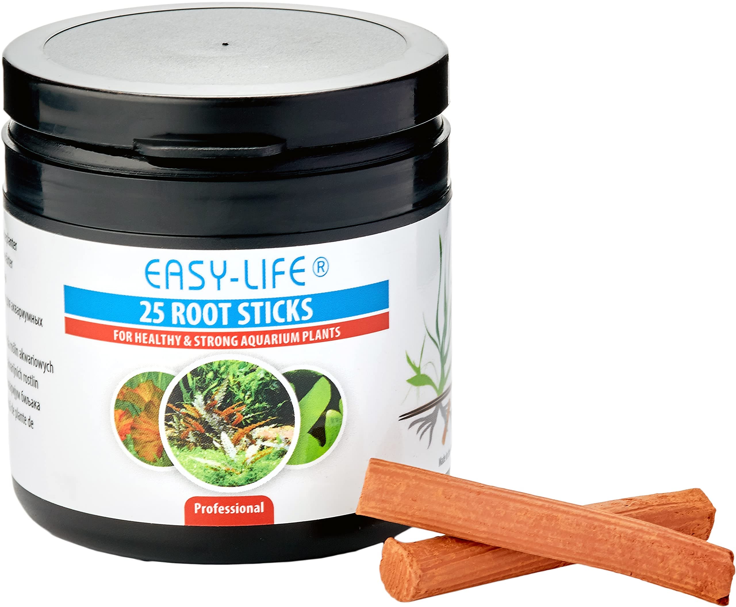Easy-Life Root Sticks Abono en Barritas de Arcilla para Raíces de Plantas de Acuario, Suplemento de Liberación Lenta Rico en Hierro y Nutrientes, Ideal para Cryptocorynes y Echinodorus, 25 Unidades