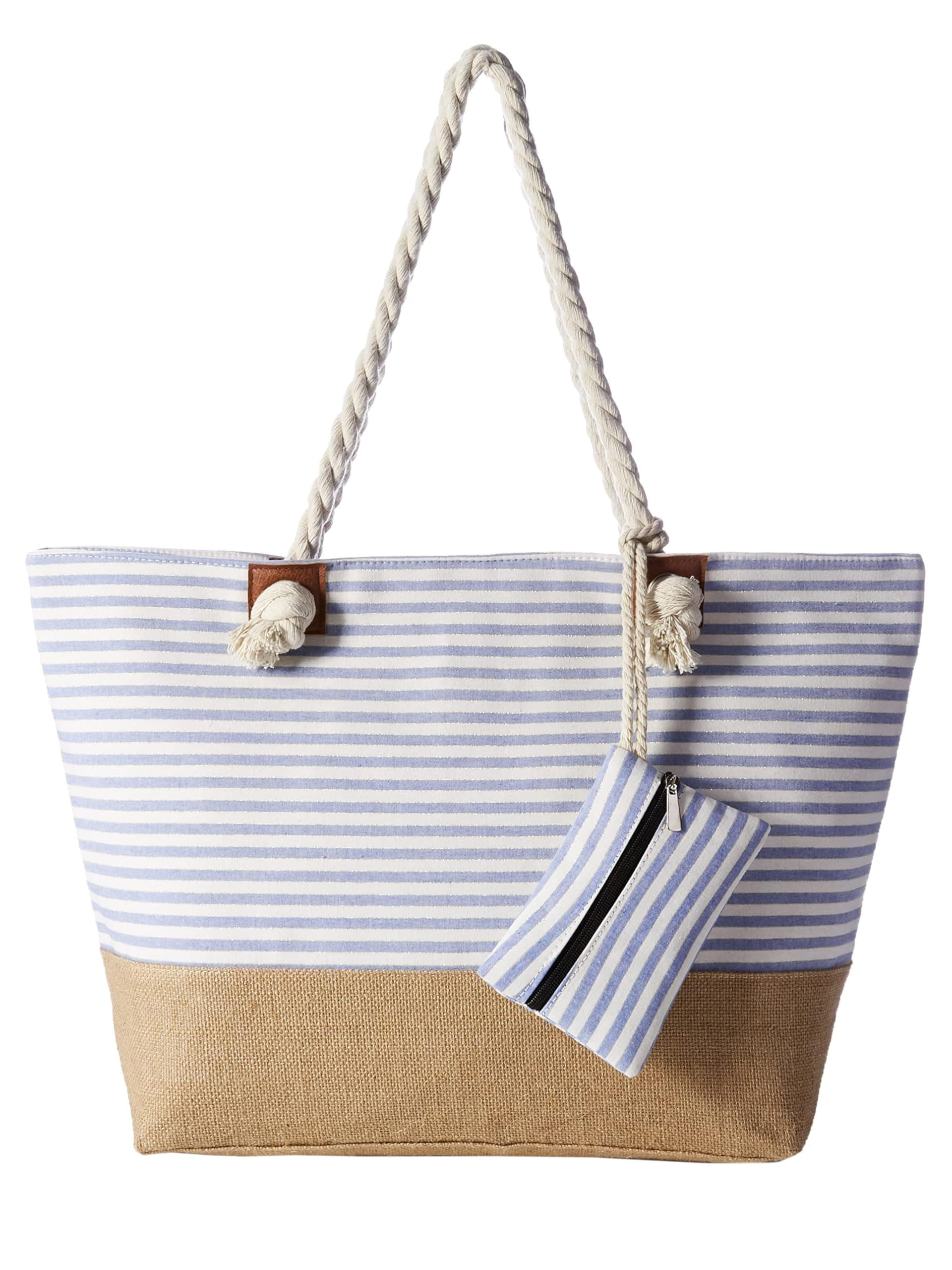 DonDon Grande borsa da spiaggia idrorepellente con cerniera Borsa a tracolla Shopper
