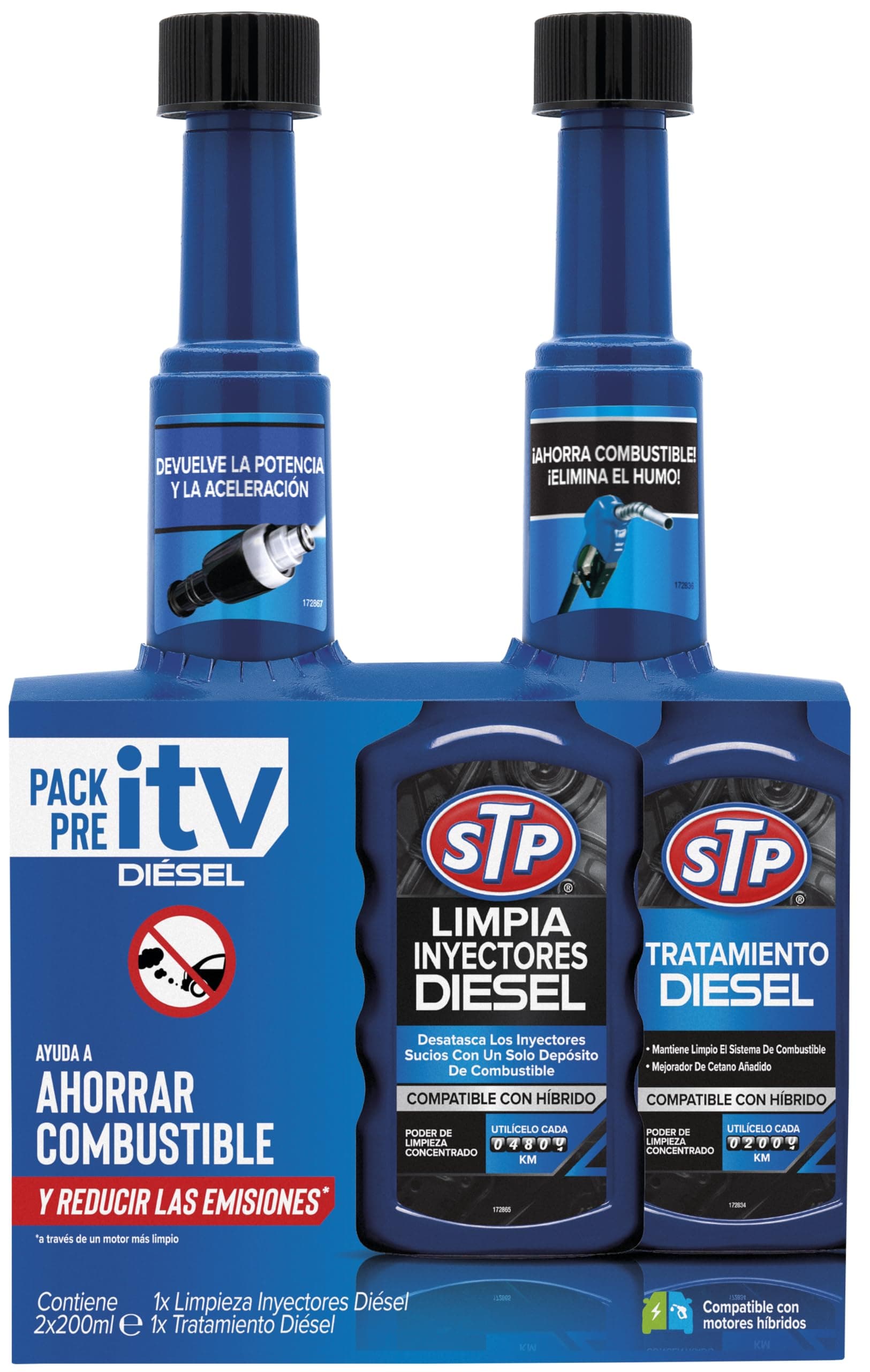 Pack pre itv tratamiento limpia inyectores diesel 200 ml + tratamiento diesel 200 ml coches stp
