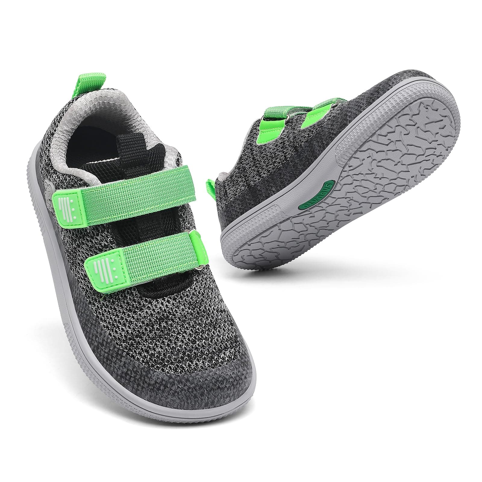Saguaro Barfußschuhe Kinder Hallenschuhe - Klettverschluss & Breite Zehenbox & Zero-Drop-Sohle, Gr.25-36