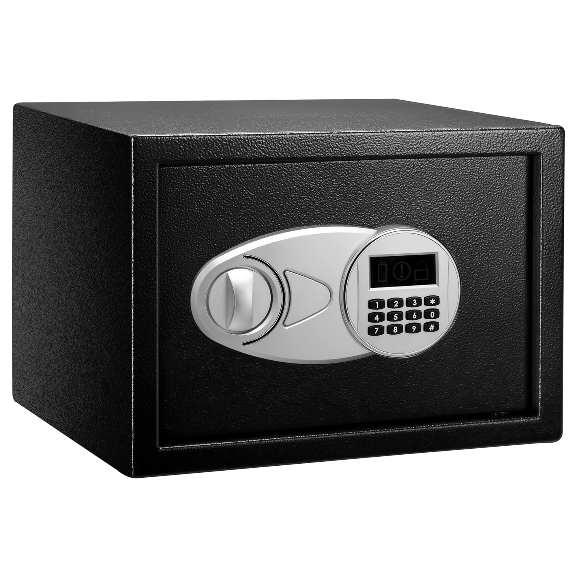 Amazon Basics Cassaforte in Serratura con tastiera digitale, 14 litri, 35 x 25 x 25 cm (larghezza x profondità x altezza), per custodire denaro, contanti, gioielli, documenti, Nero