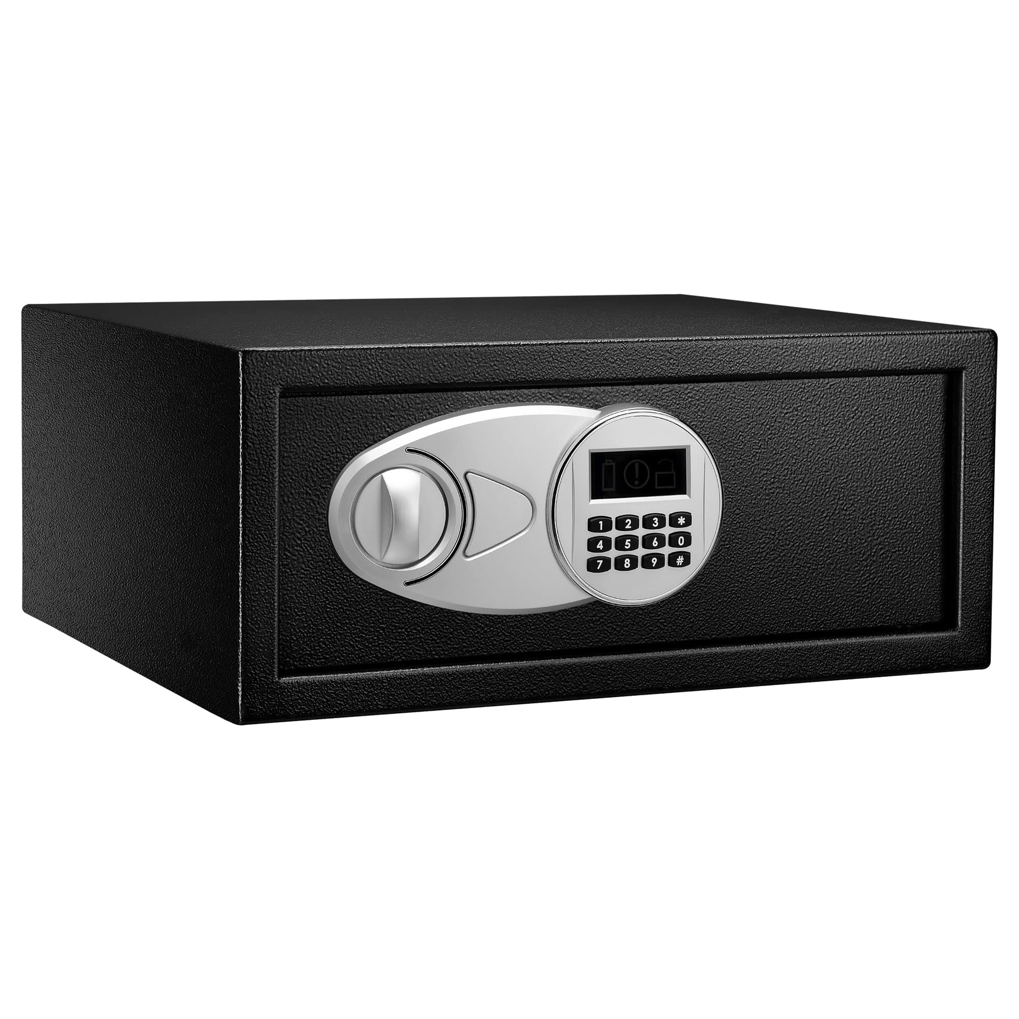 Amazon Basics Caja Fuerte de Seguridad de Acero con Teclado Digital, Cerradura de combinación electrónica, Protege Dinero, Joyas, Documentos de identificación, 20 l, 43 cm x 37 cm x 18 cm, Negro