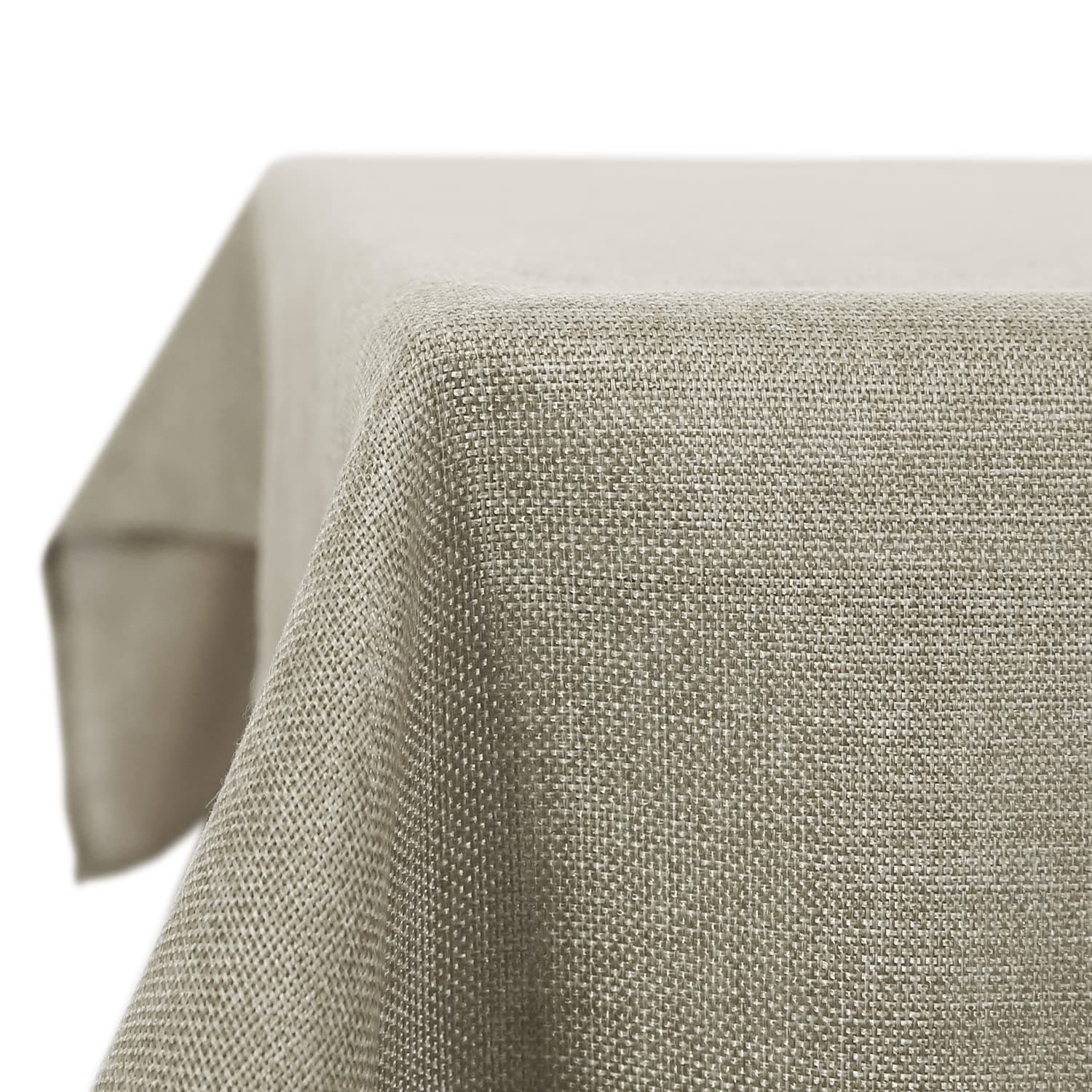 Deconovo Mantel de Mesa Rectangular Antimanchas Impermeable, 130x280 cm | Mantel Decorativo con Efecto Lino, Fácil de Limpiar para Comedor, Cocina, Uso Diario y Celebraciones Color Lino