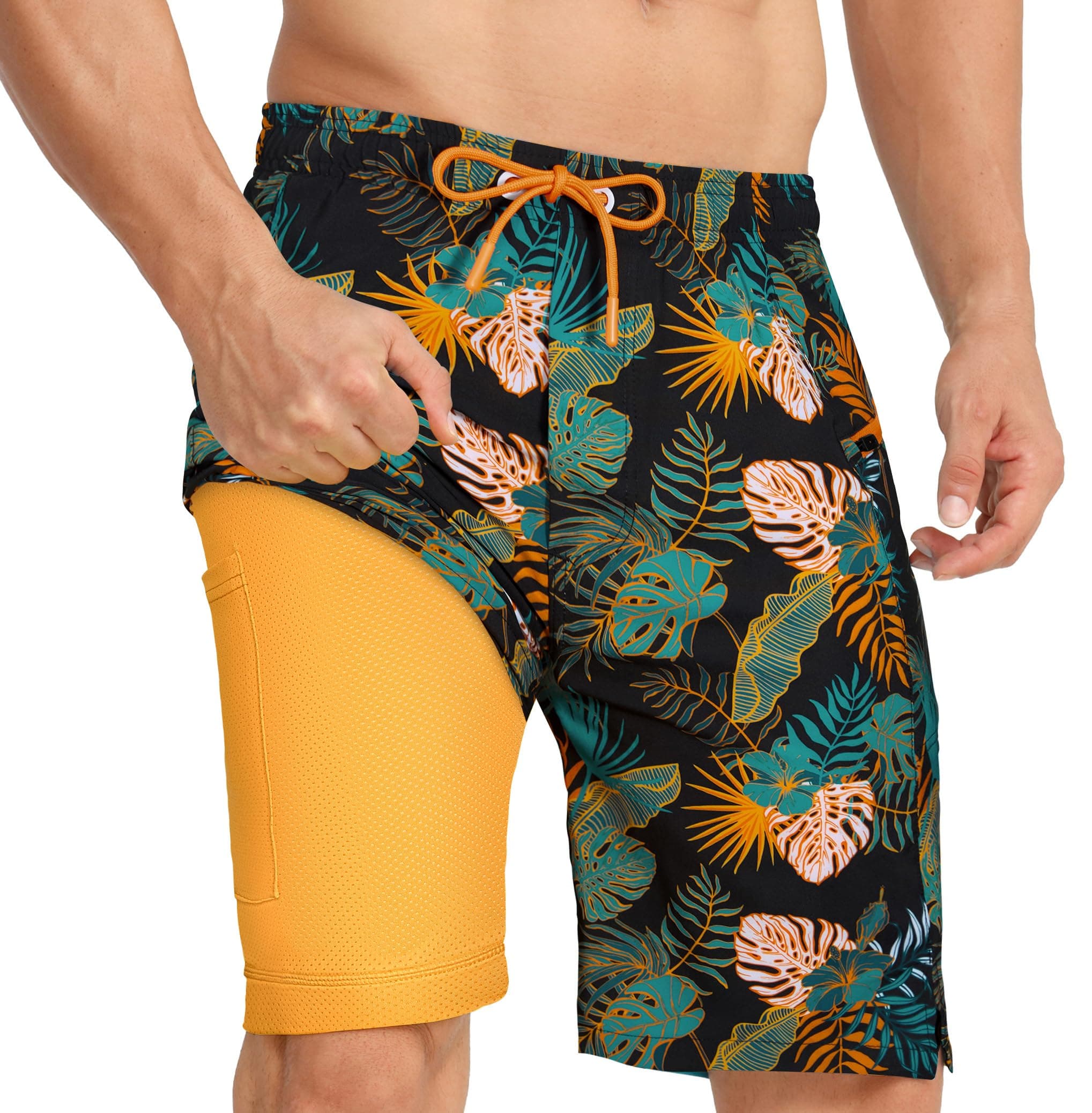 APTRO Costumi Pantaloncini da Bagno Uomo Mare Surf Piscina Stampa Hawaiana Estiva Grande Asciugatura Rapida con Fodera in Rete