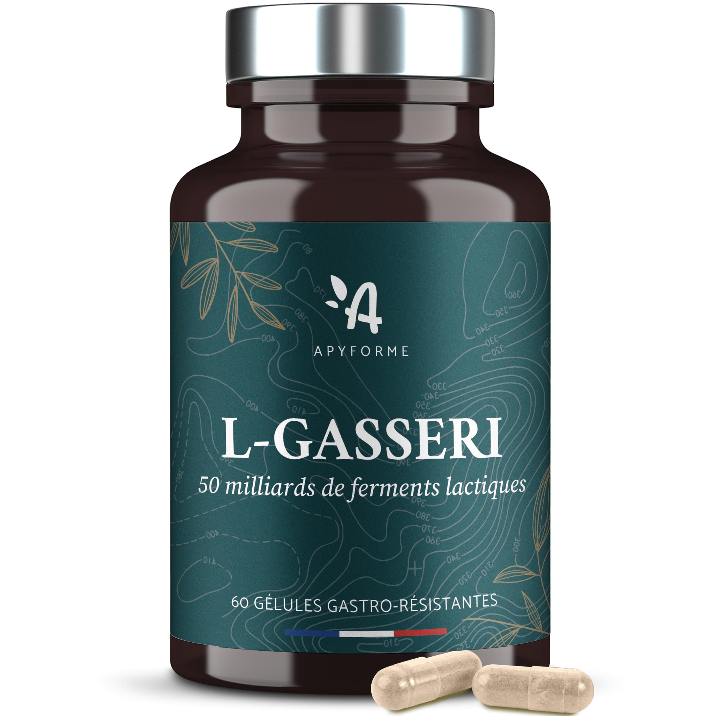 Apyforme - Lactobacillus Gasseri Probiotique Ventre Plat et Détox - Flore Intestinale Digestion - Jusqu'à 50 Milliards d'UFC/Jour - 60 Gélules Gastro-Résistantes - Fabriqué en France
