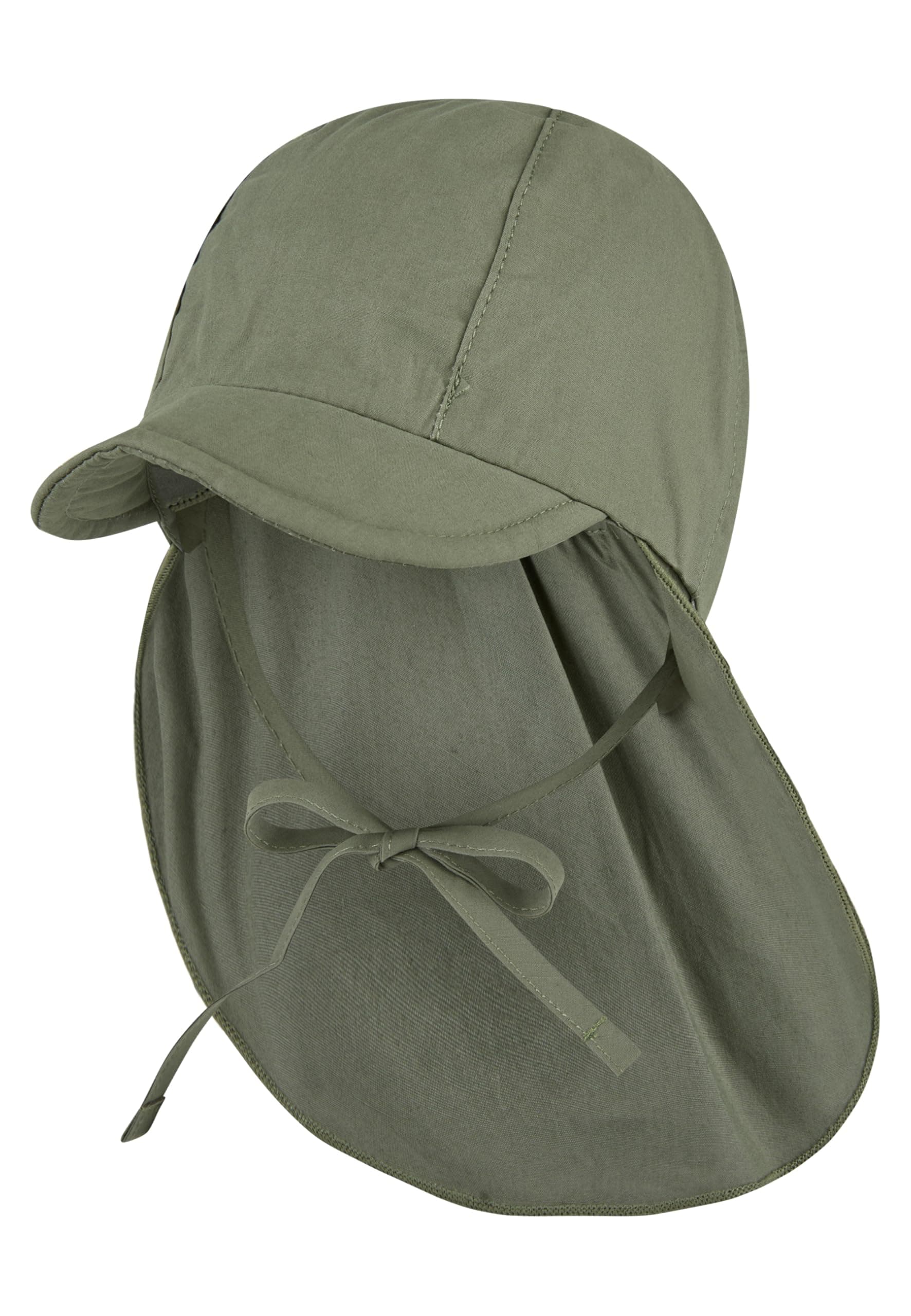 Sterntaler Schirmmütze Nacken - Unisex Baby- und Kinder Mütze mit Nackenschutz und einsteckbaren Ohrenklappen - UV-Schutz 50+ Sommermütze zum Binden - Popeline (Bio) Kopfbedeckung