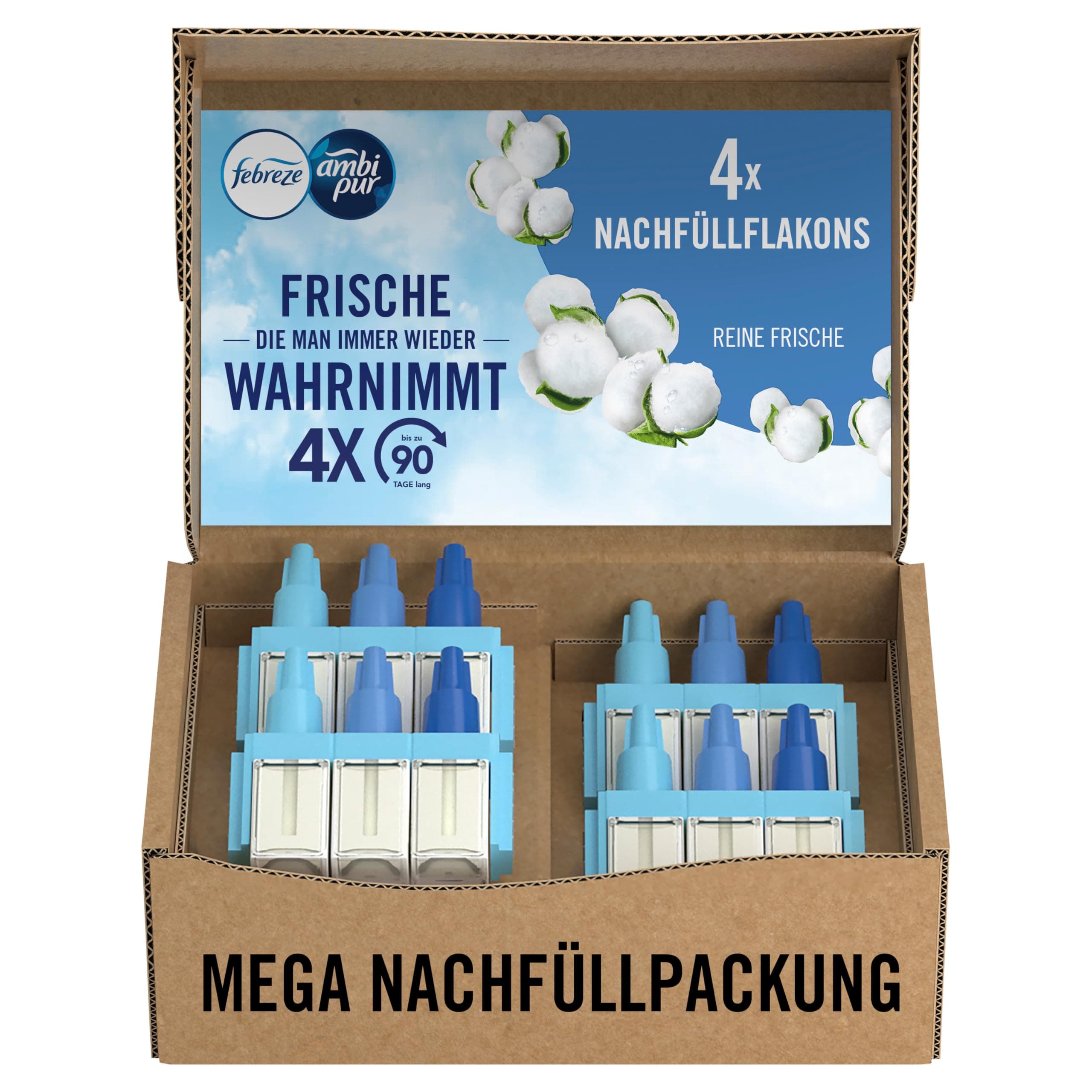 Febreze 3Volution Duftstecker 4x Nachfüllflakons Reine Frische, 3 Abwechselnde Düfte Zum Bekämpfen Von Gerüchen
