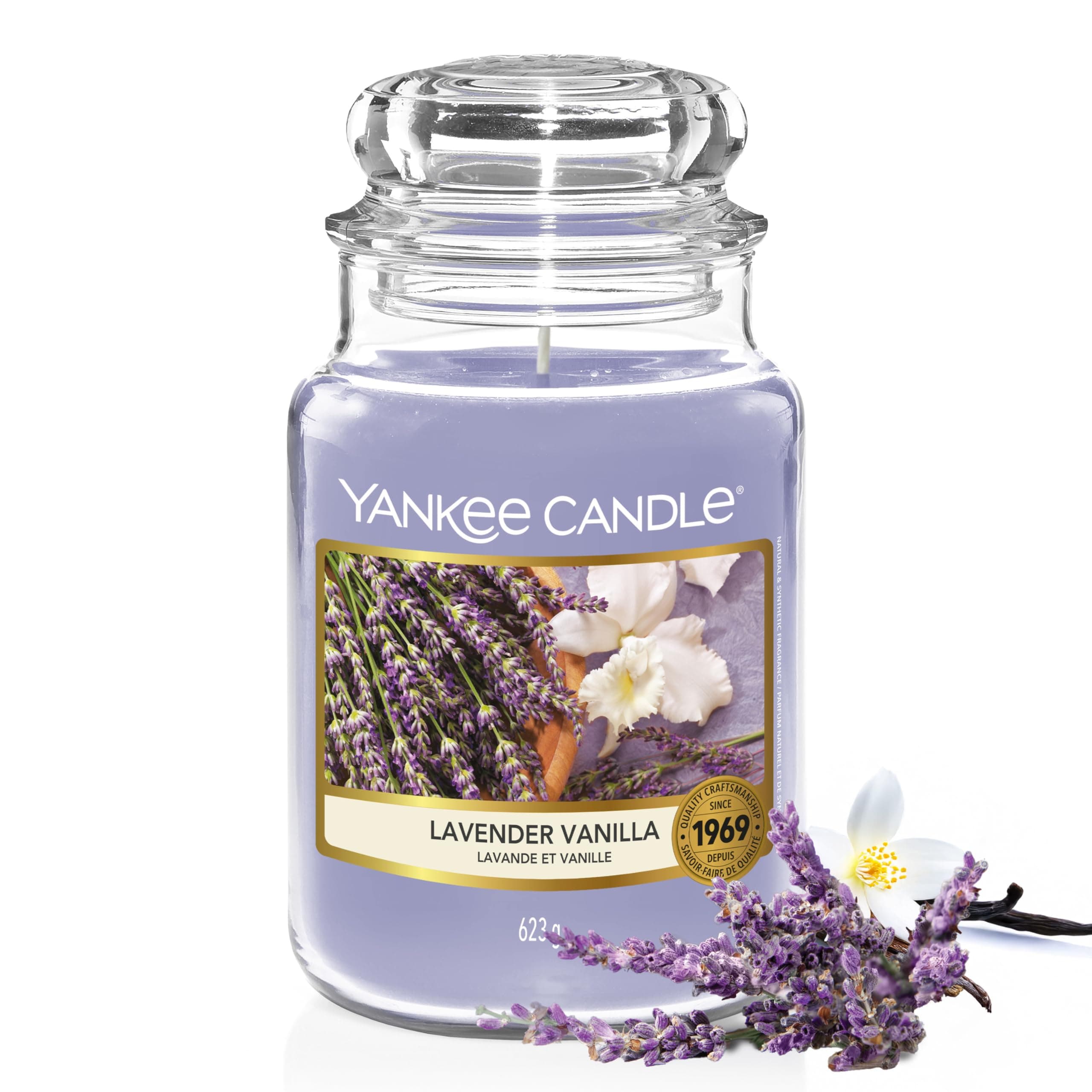 Yankee Candle Candela profumata | Candela in giara grande della Lavanda Vaniglia | Candele a lunga combustione: fino a 150 ore | Regali perfetti per le donne