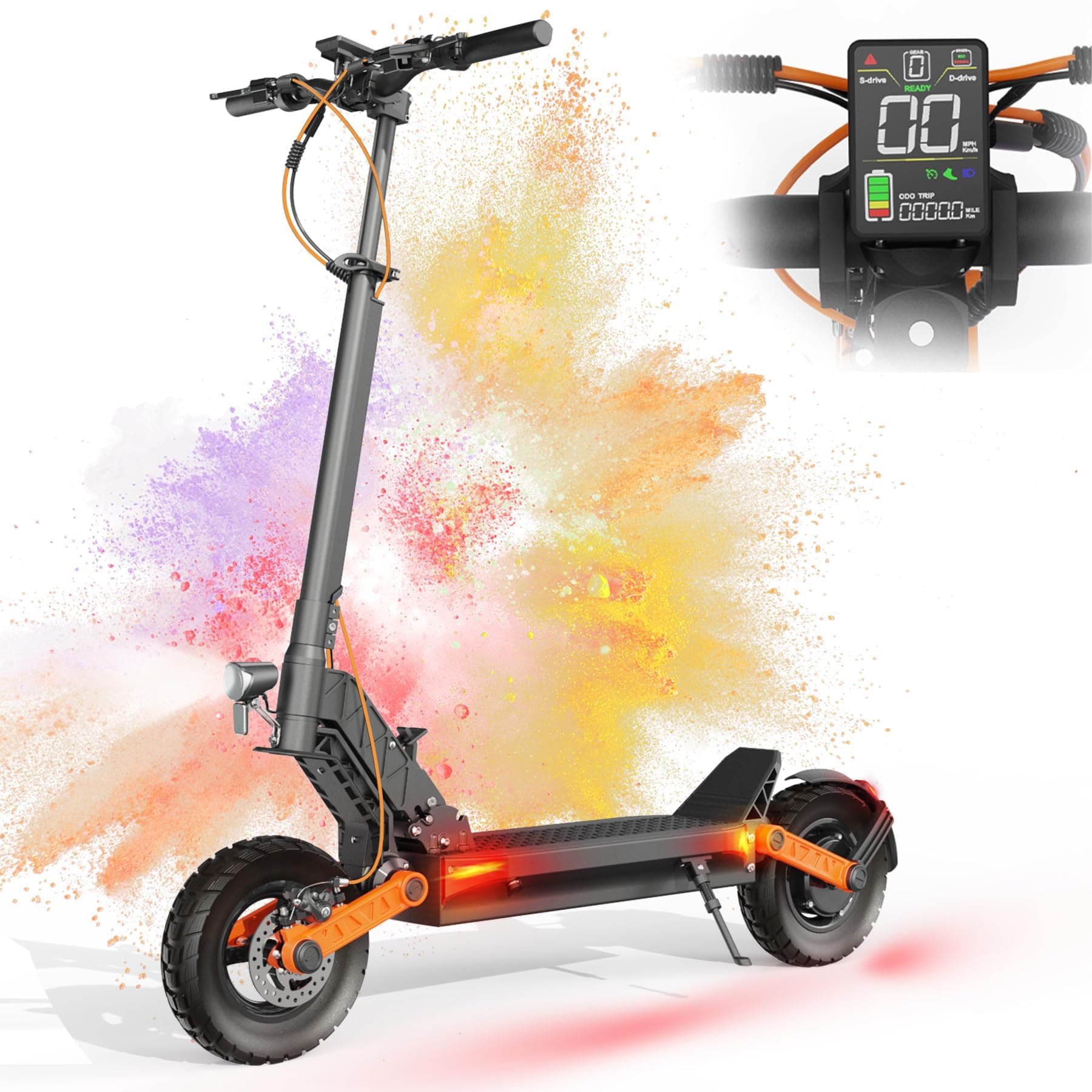 JOYOR Trotinette Electrique Adulte S Serie Autonomie 75-90KM Moteur 2000W Trottinette électrique Puissante Sportive Professionnelle Aventure Travail Pneus Tout-Terrain Scooter Electrique Adulte