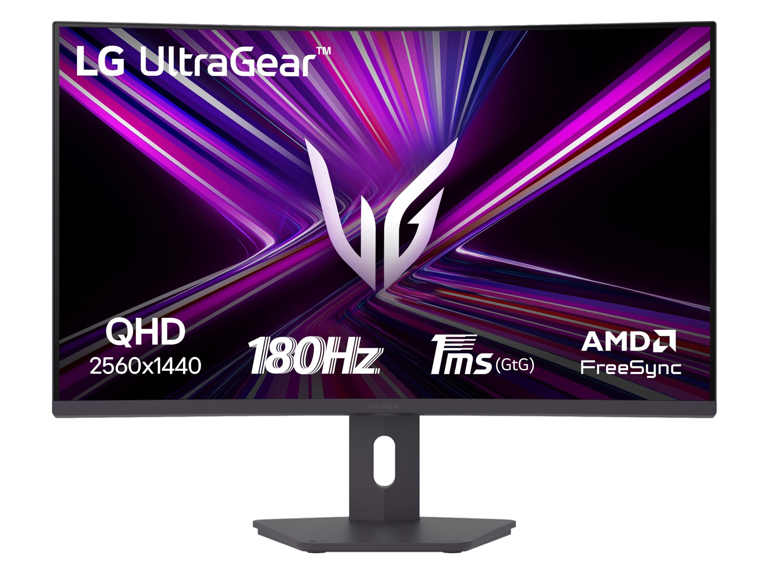 LG UltraGear 32G60ZA Monitor Gaming 32 Pollici, VA QHD (2560x1440), 180Hz, 1ms (GtG), 16:9 curvo, FreeSync, HDR 10, HDMI 2.0, DP, Stand regolabile, Nero
