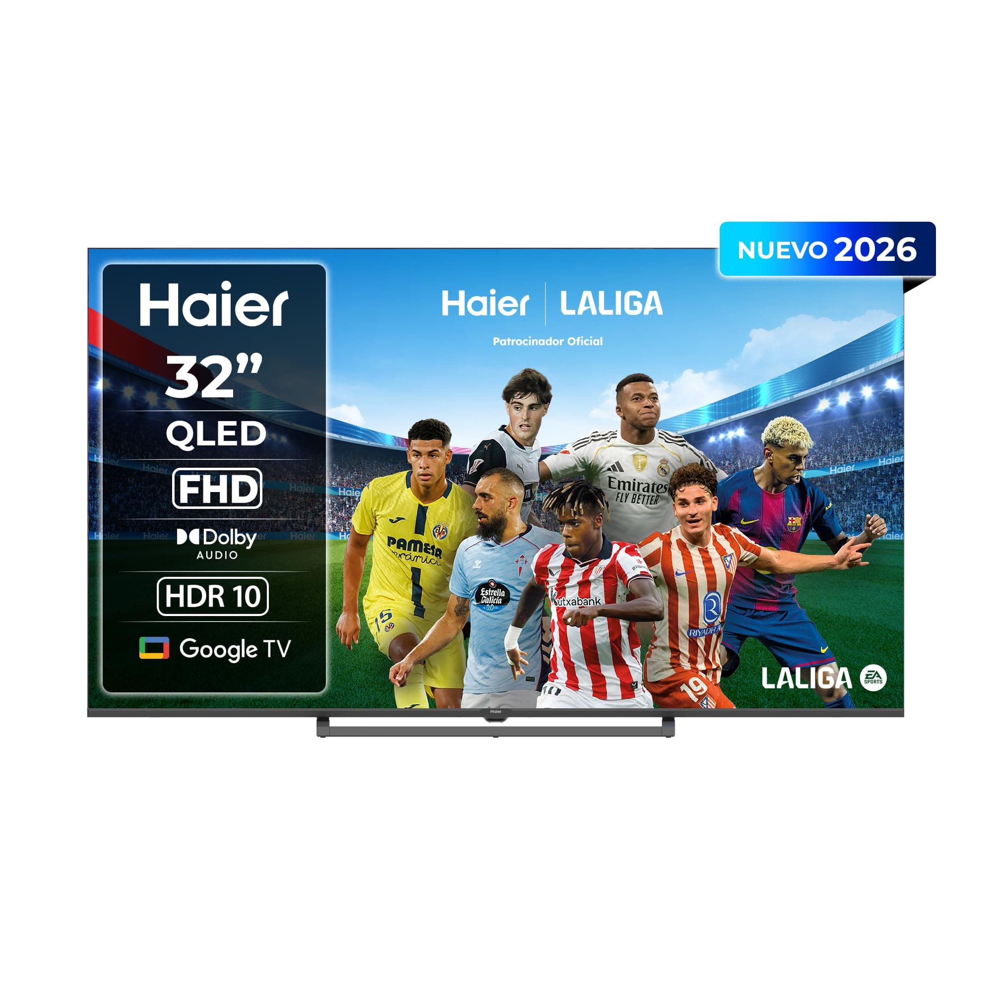 Haier S80 QLED Full HD 32" H32S80GFX, Smart TV con Google TV, Chromecast, Dolby Audio, HDR10, Bluetooth 5.1, USB 2.0 x 2, DBX TV, HDMI 2.1 x 4 [2026]