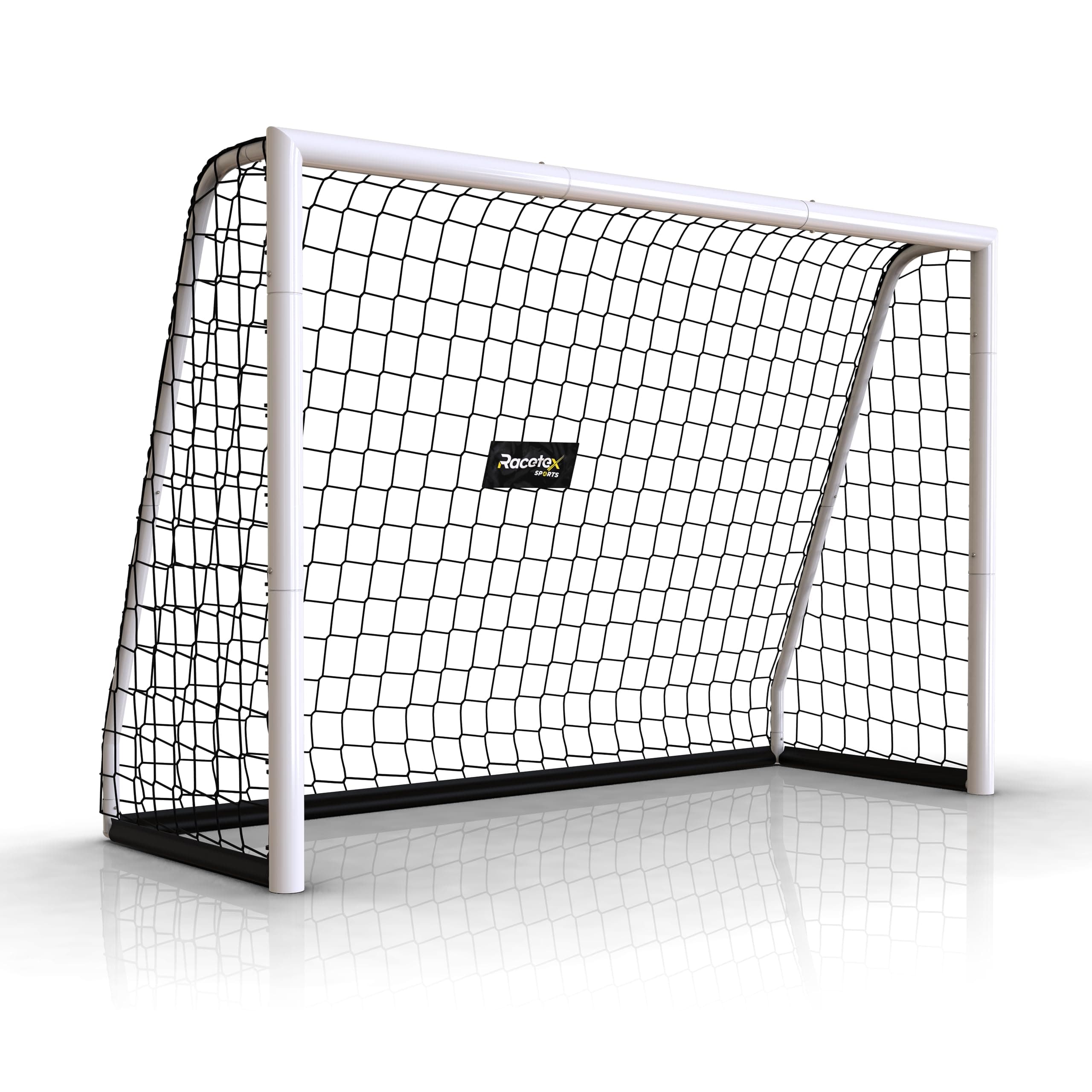 Racetex Portería de fútbol para jardín para niños y adultos [ENORM ROBUST] – Portería de fútbol para niños con marco de acero estable frontal – Portería de fútbol con anclaje de acero inoxidable – La