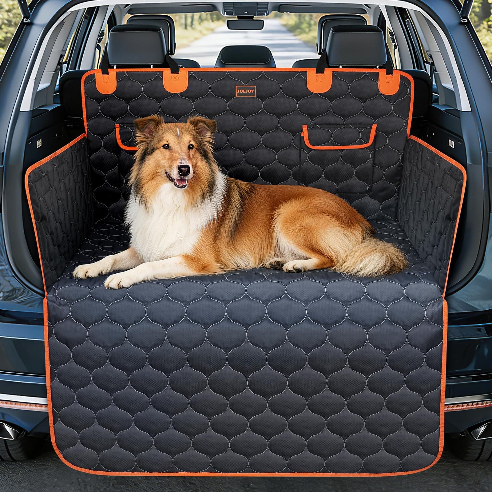 JOEJOY Telo Auto per Cani con Protezione Laterale e Paraurti, Universale Telo Cane Auto, Antiscivolo Impermeabile Resistente ai Graffi, per Telo Cane Auto per Station Wagon, Furgoni e SUV