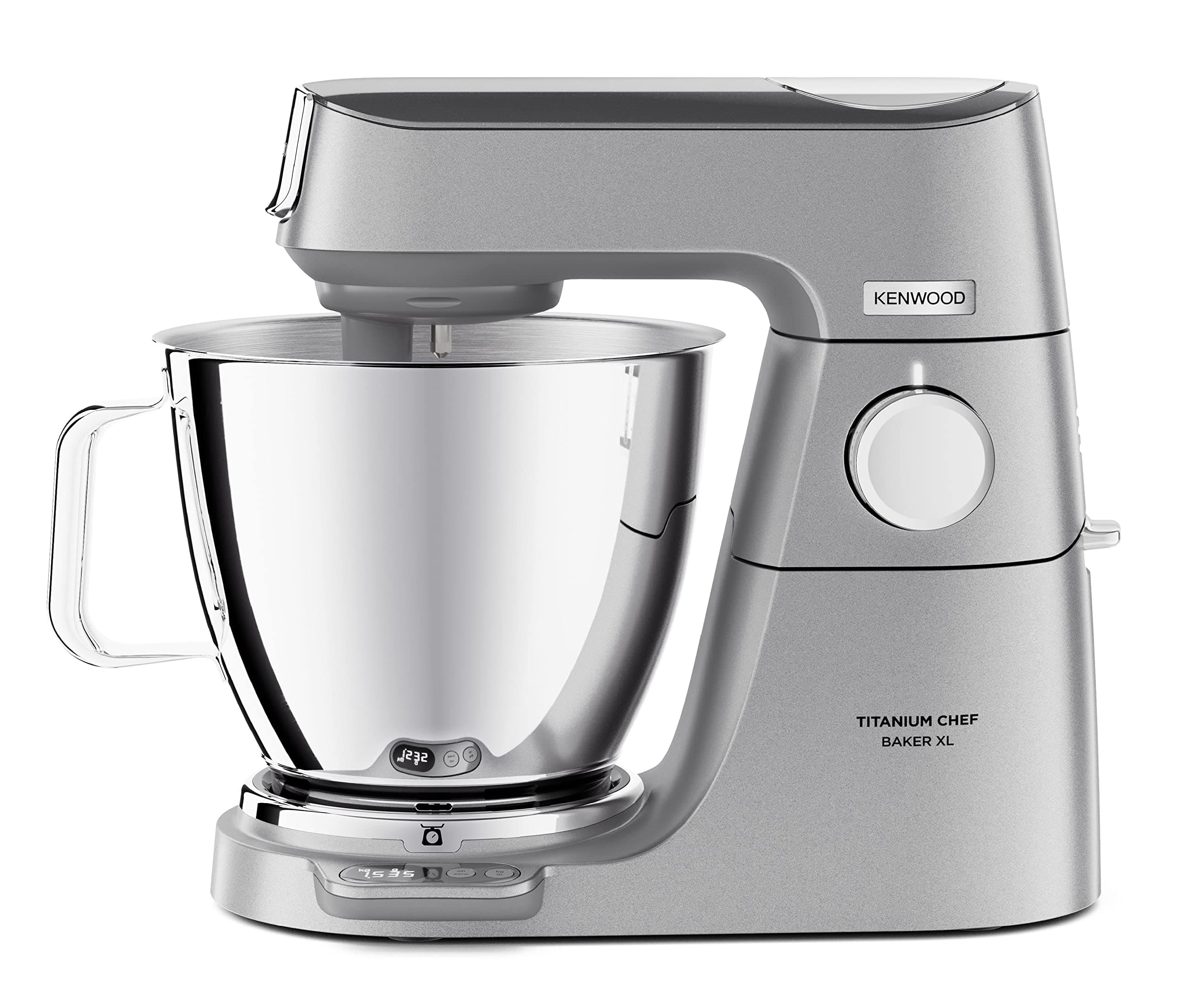 Kenwood Titanium Chef Baker XL KVL85.424SI Planetaria con Bilancia Integrata dotato con 3 utensili di miscelazione, Doppia Ciotola da 5L e 7L, Food Processor da 1,2L e Frullatore in vetro da 1,6L