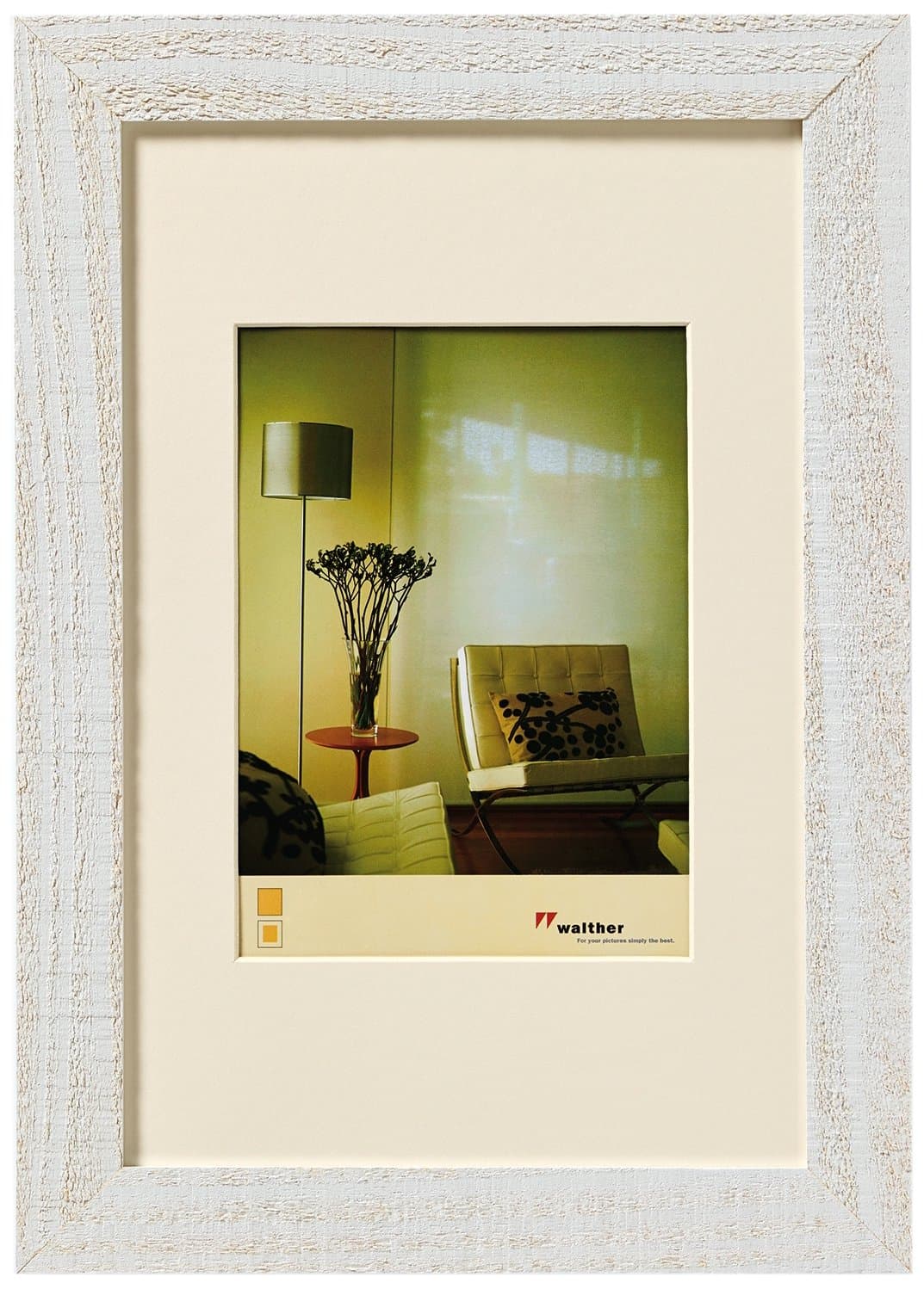 walther design Bianco Polare 50 x 70 cm con passe-partout, Cornice in Legno per la casa HO070V