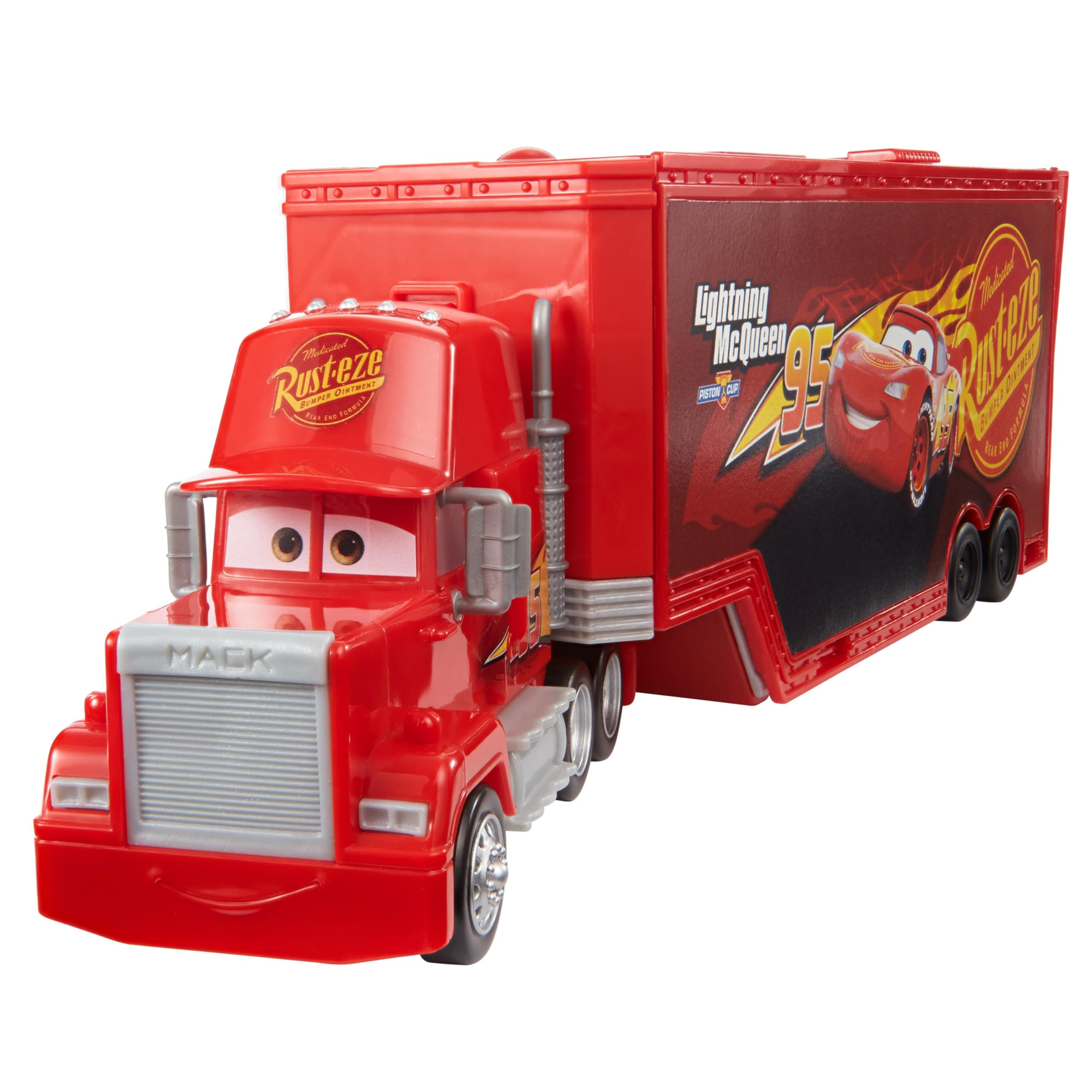 Mattel Disney Pixar Cars - Tuning Mack Spielset, 2-in-1 Spielzeugtruck und Tuning-Station mit Starter, Hebebühne und mehr, vom Film inspiriert, Autorenn Spielzeug für Kinder ab 4 Jahren HDC75