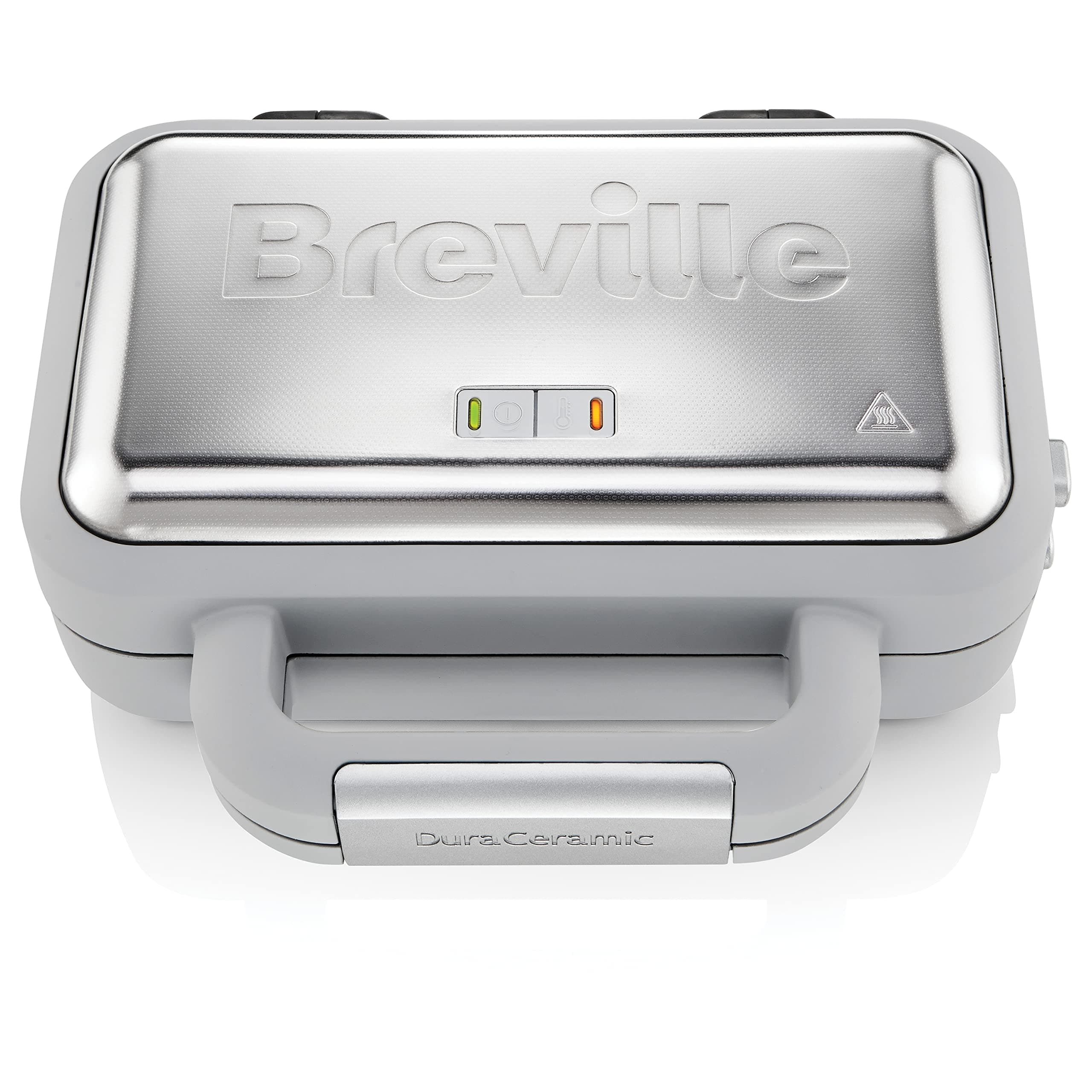 Breville Plancha para gofres DuraCeramic | Plancha para gofres antiadherente y fácil de limpiar con placas extraíbles Deep-Fill | Blanco y acero inoxidable [VST072X].