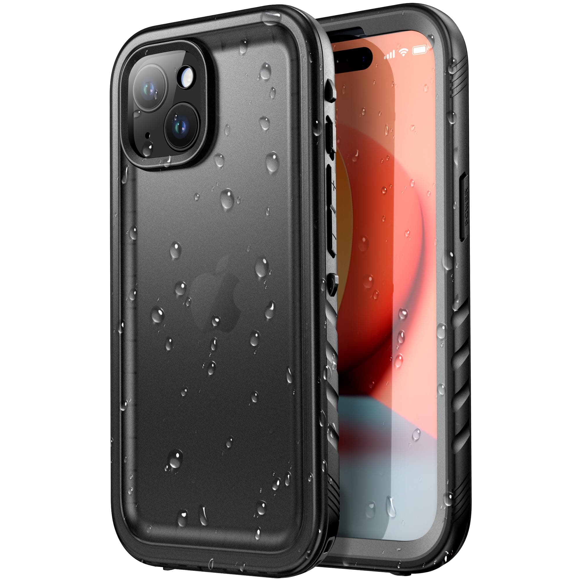 SPORTLINK Coque Étanche Antichoc - Militaire 360 Integrale Incassable Imperméable Antipoussière [Protection Écran & Caméra Intégrée] pour iPhone 15 (6,1"), Noir