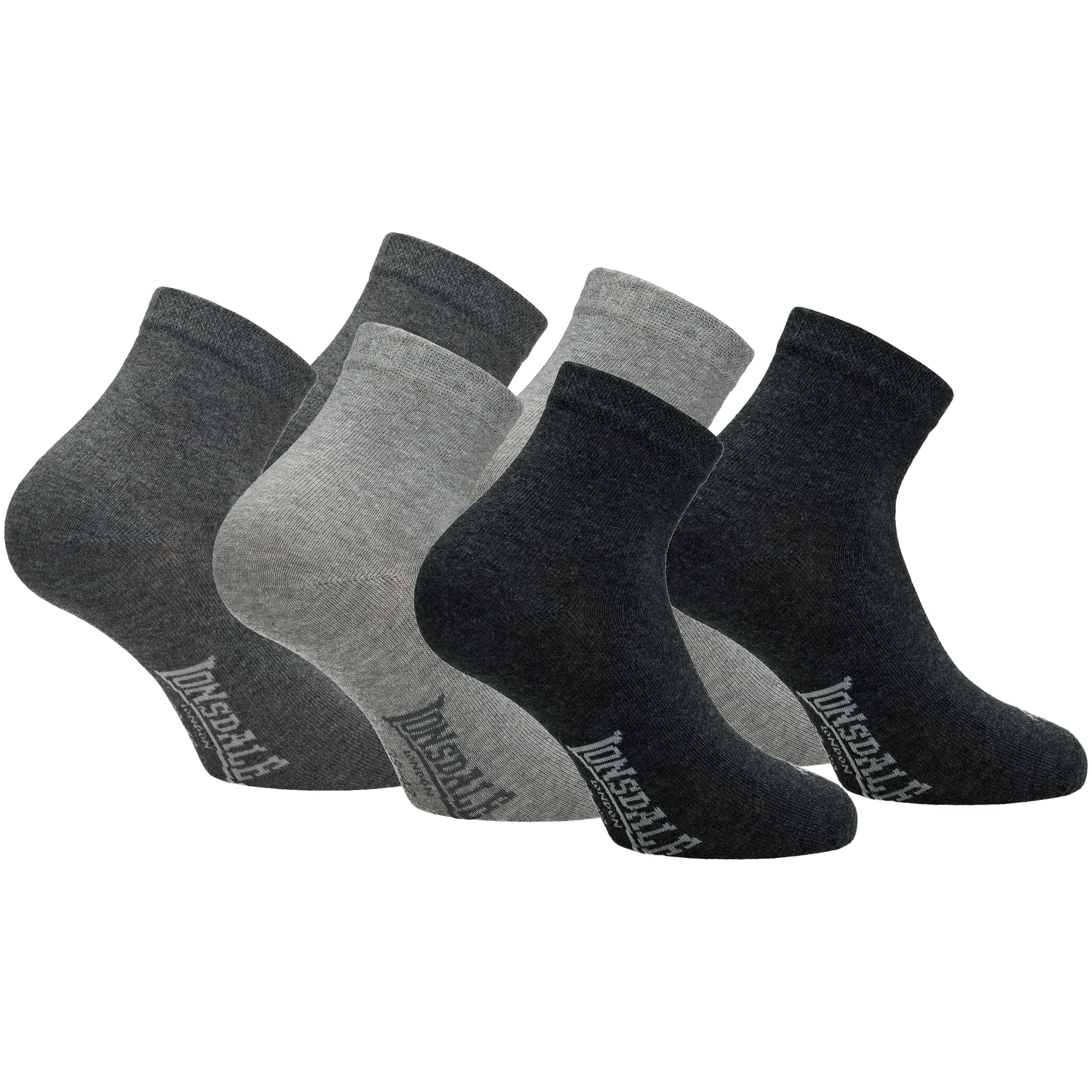 Lonsdale 6 Paia Calzini Corti Uomo Donna - Calzini Sportivi Quarter - Lunghezza Sopra la Caviglia - Cotone Traspirante