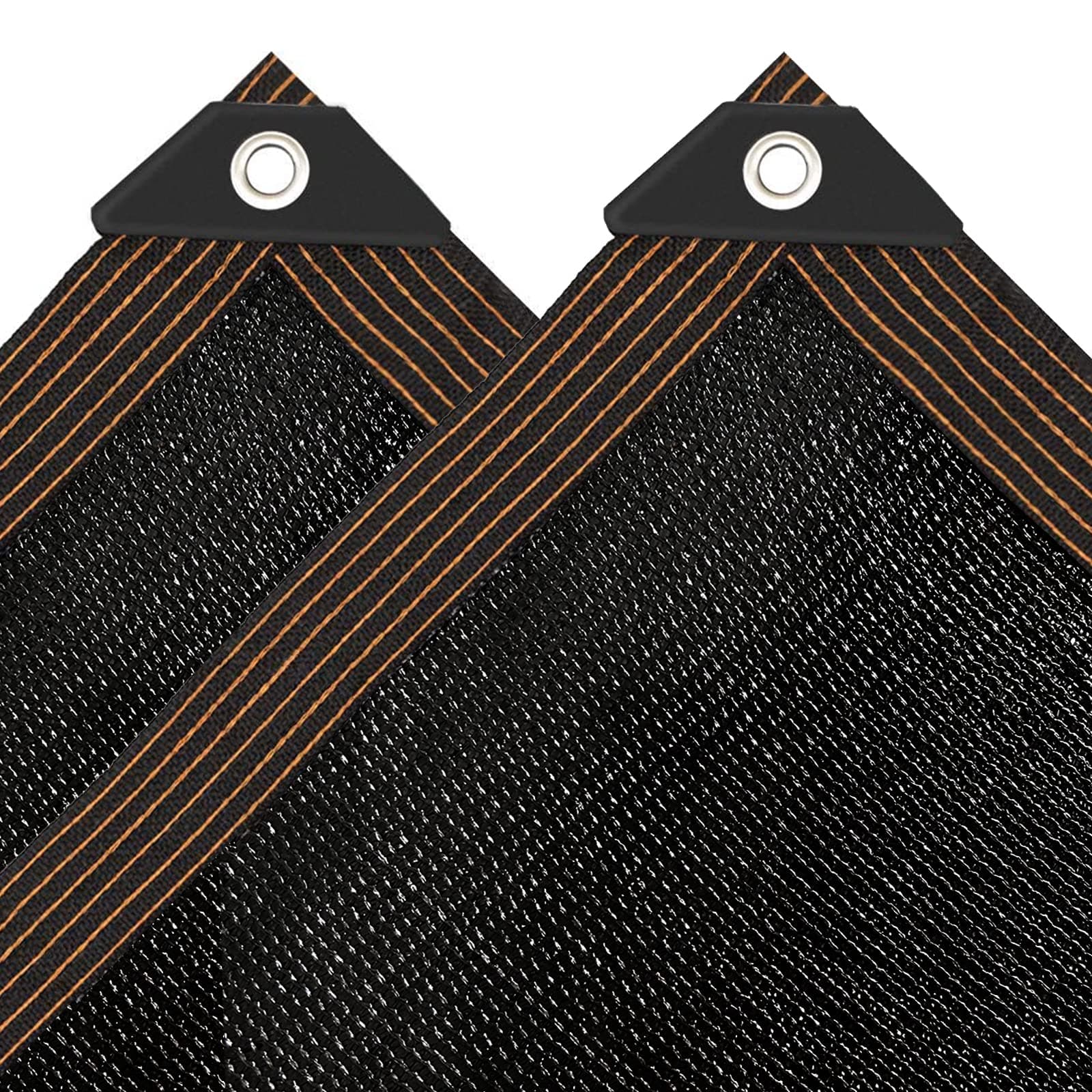 Toldo – 5 x 5 m fijo con ojal 90% de protección solar, color negro, tela para jardín, terraza, terraza, protección UV, para plantas, casas de agua, ganado