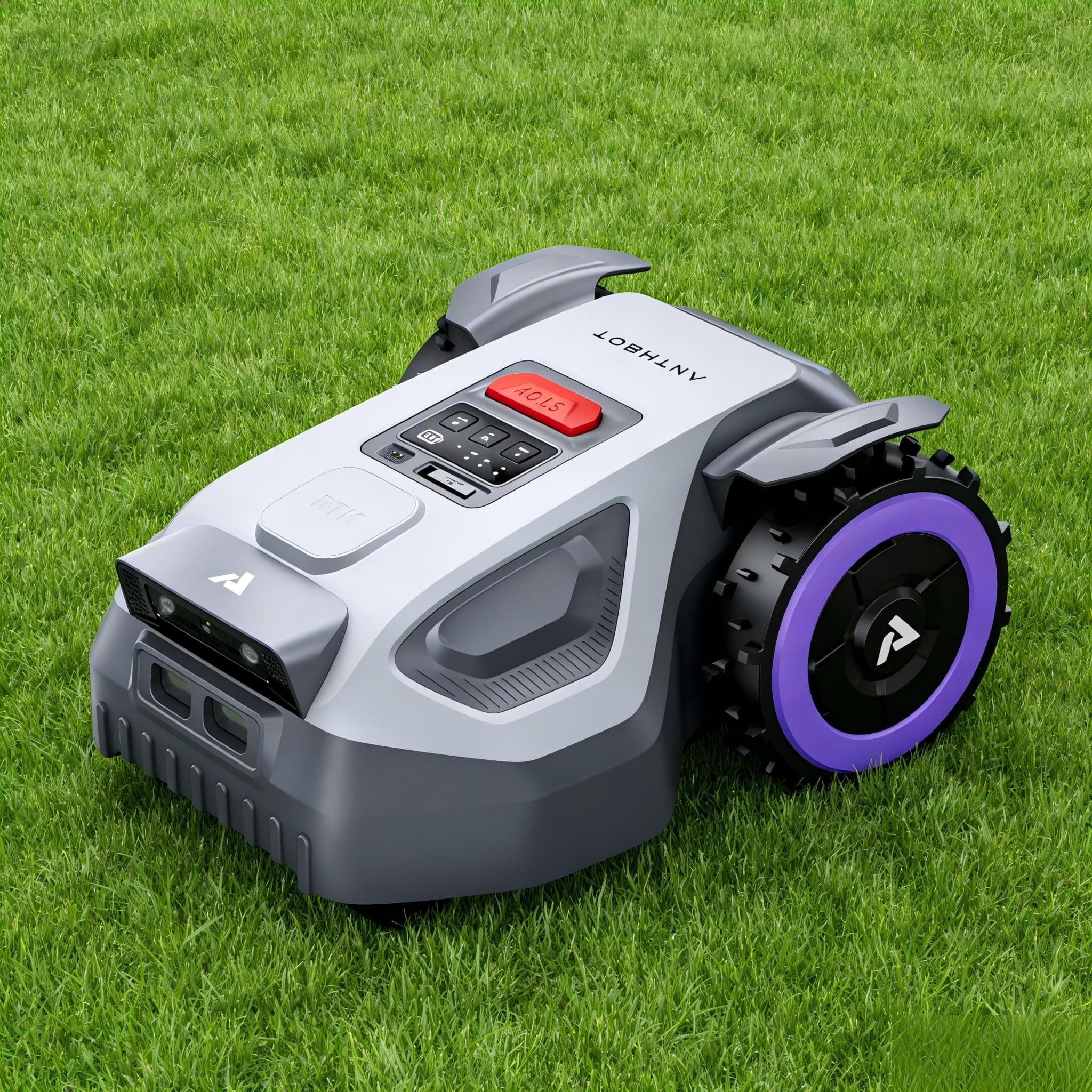 ANTHBOT M9 Robot Tondeuse, RTK&4G, Gestion Zones, Programmation, Hauteur Coupe 3-7 cm, 1000m² (1200m² Max)