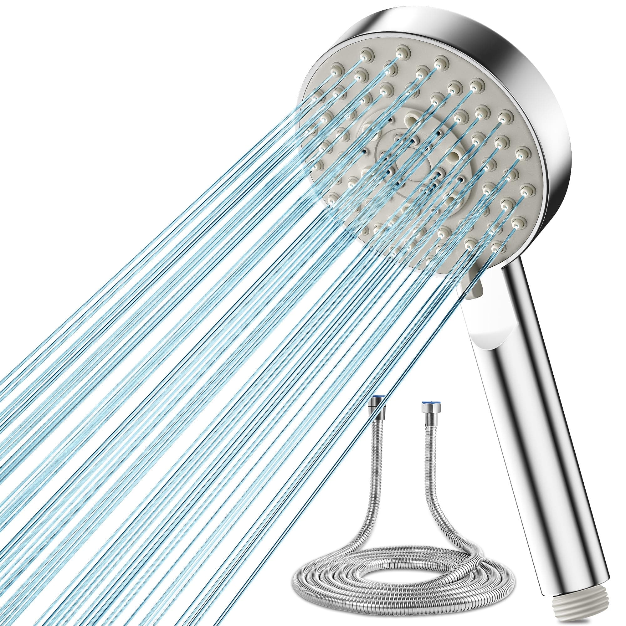 Alcachofa de Ducha con Manguera 2m, Alcachofa Ducha alta Presión con 5 modos Cabezal de Ducha para baja presión de agua