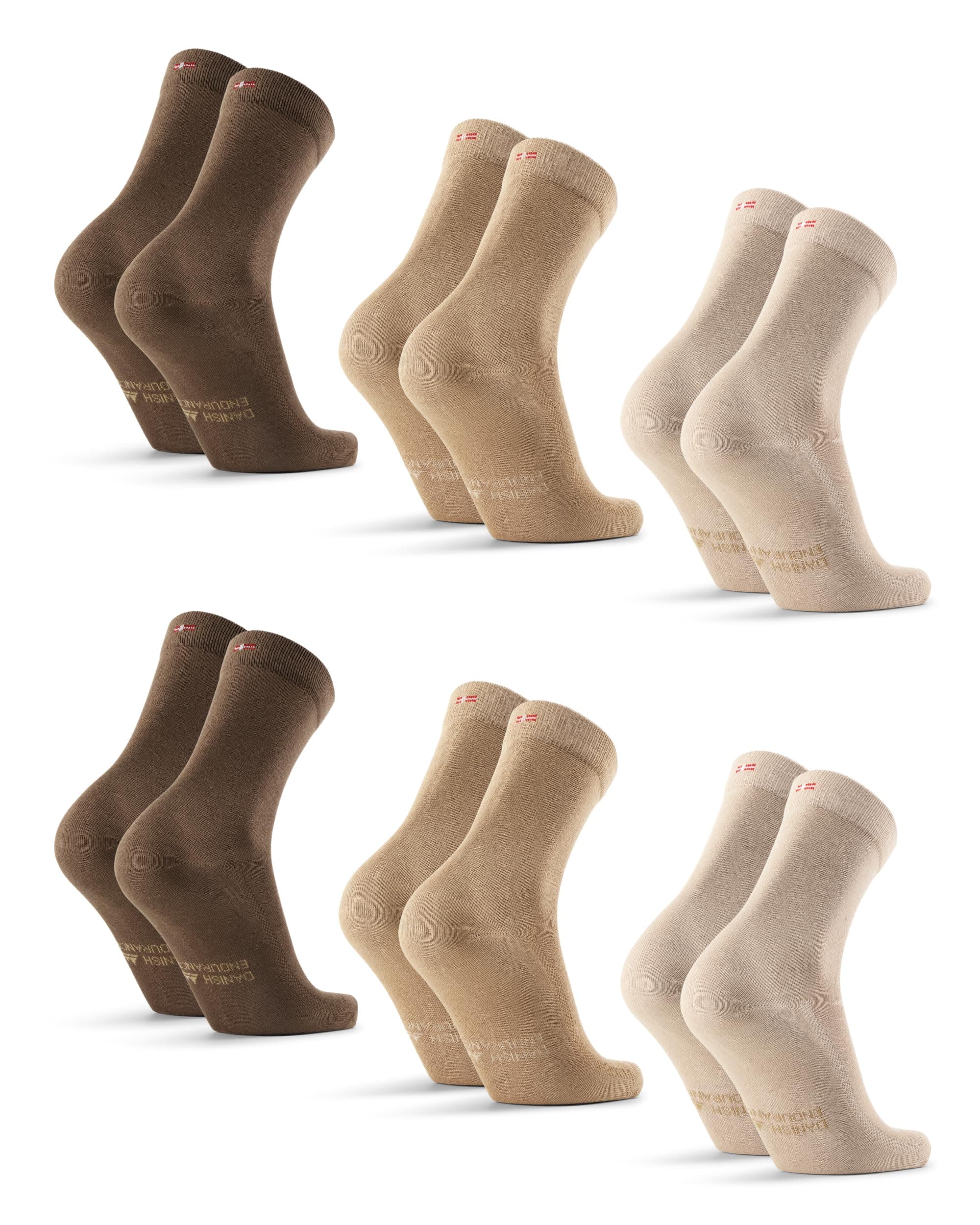 DANISH ENDURANCE Bambus Socken, Business Socken, Bunte Socken, Atmungsaktive Socken, Superweich & Anti-Blasen, Herren & Damen, 3 oder 6 Paar