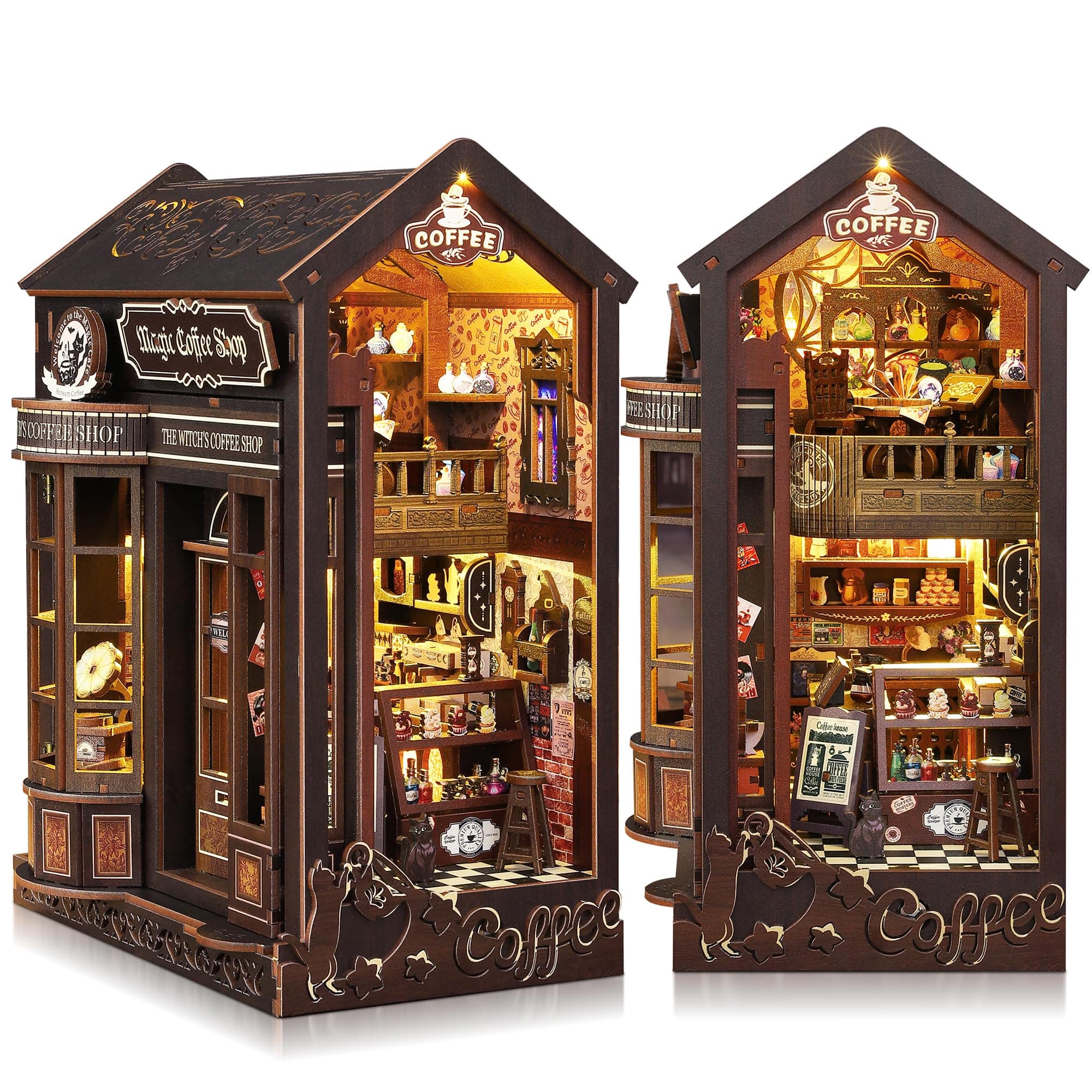 LUMYCE DIY Book Nook Kit: Casas en Miniatura para Montar con Muebles - Maquetas Adultos Decoración Creativa para Estanterías y Luces LED