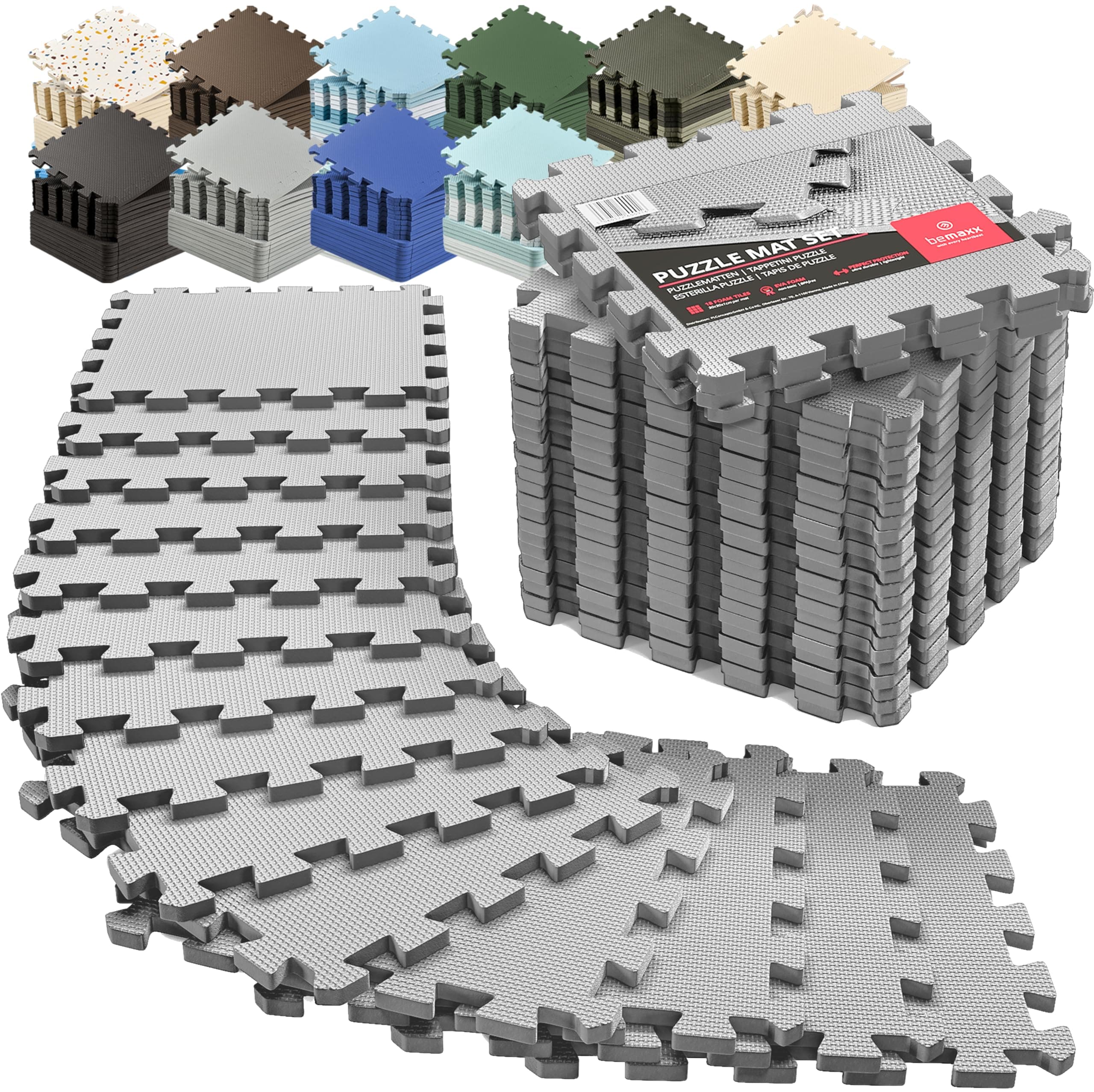 Tappeto Palestra Tappetino Fitness da Ginnastica a Puzzle - Pavimento Protettivo Incastro Tatami Gomma Allenamento Protezione Sport| Materassino Gommato Mattonella Pavimentazione per Home Gym Manubri