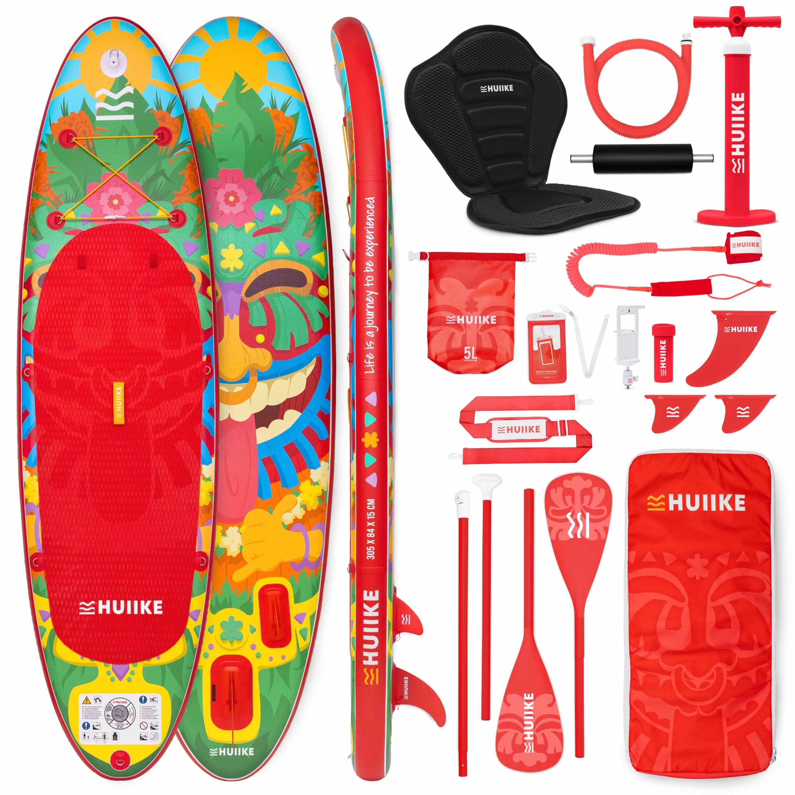 HUIIKE Tavola Sup Gonfiabile Adulti con Accessori Inclusi, Pagaia, Pinne, Pompa. Stand Up Paddle Board con Grande Stabilità e Resistenza. 305 x 84 x 15 cm