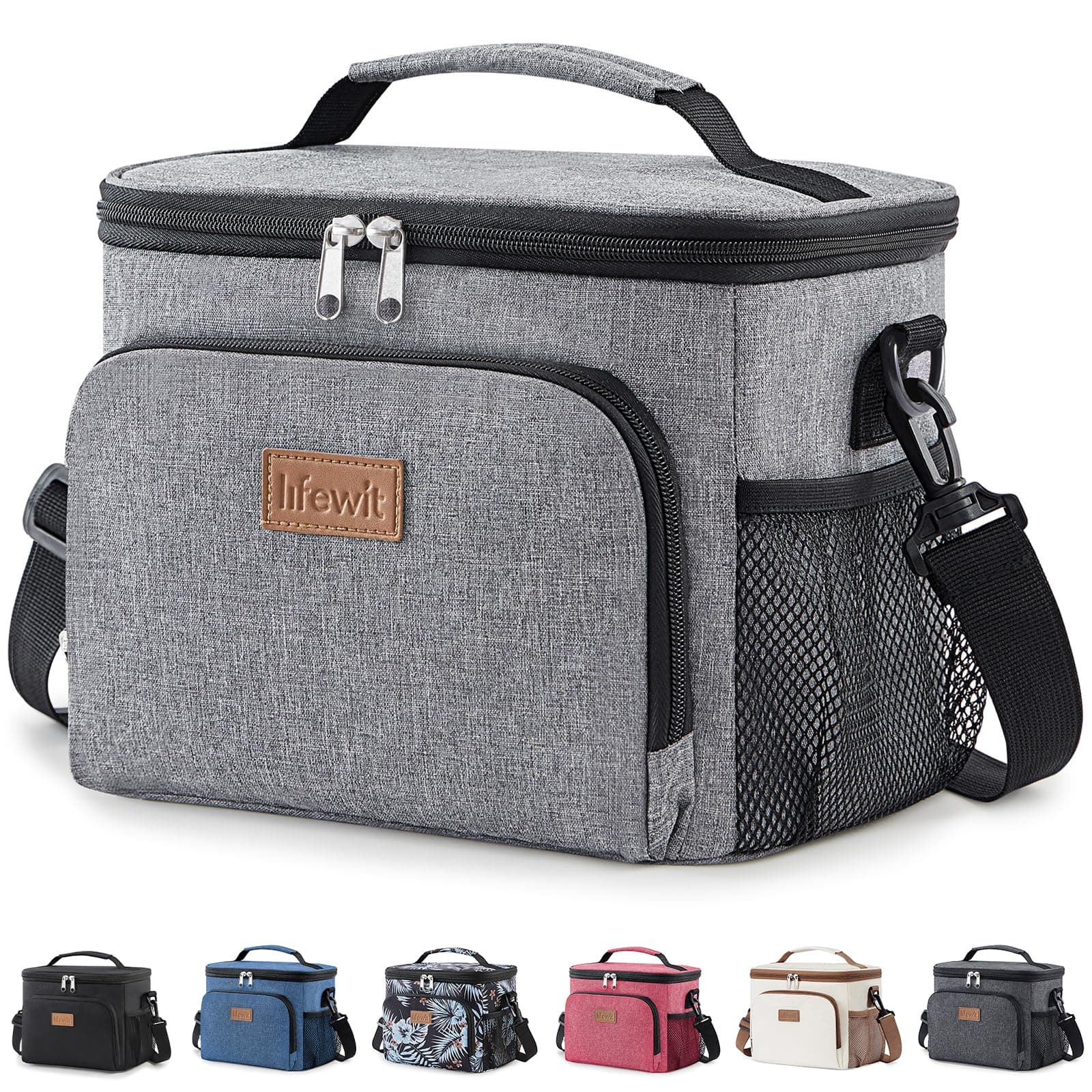 Lifewit Bolsa Termica porta Alimentos 9L, Bolso Nevera Portátil Pequeña, Impermeable Bolsas Comida Trabajo para Hombre y Mujer, Lancheira Termicas para Playa, Picnic, Viaje, Gris