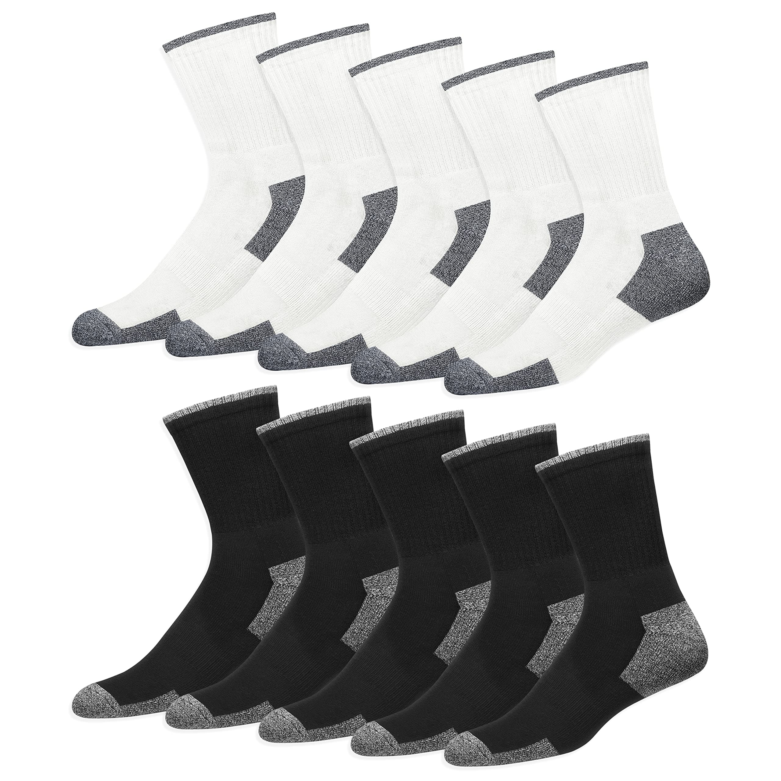 SOXCO 10 Paires de Chaussettes de Sport en Coton pour Homme – Chaussettes Hautes de Travail