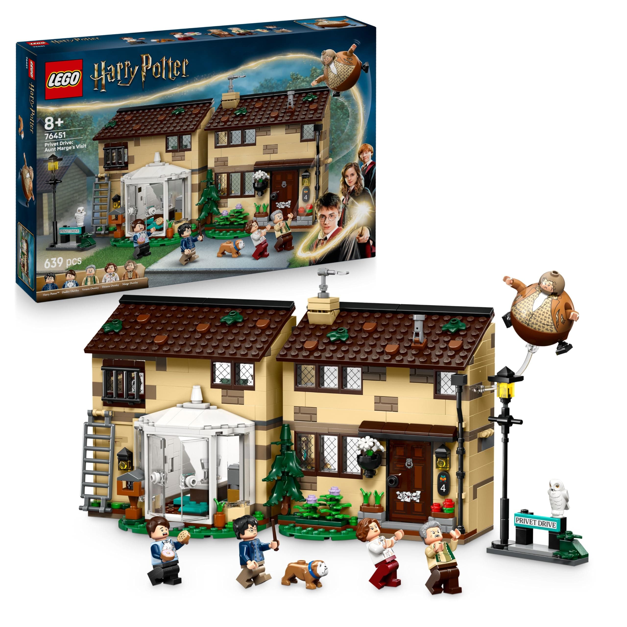 LEGO Harry Potter Privet Drive : La Visite De Tante Marge - Jouet Maison avec Intérieur Détaillé - 5 Minifigurines & Figurine de la Tante Gonflée - Cadeau Prisonnier d'Azkaban Garçon Dès 8 Ans 76451