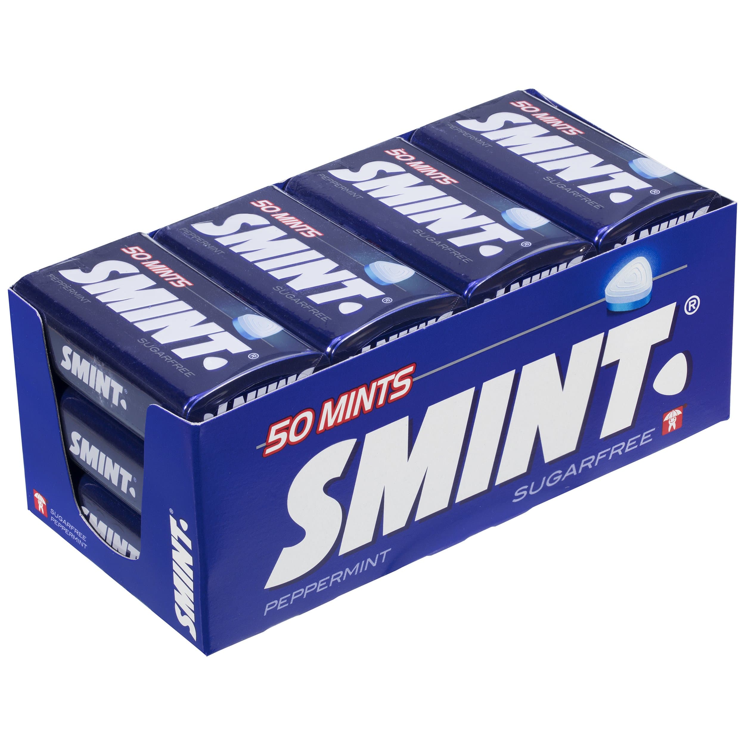 Smint Tin Menta, Caramelo Comprimido Sin Azúcar - 12 unidades de 35 gr. (Total 420 gr.)