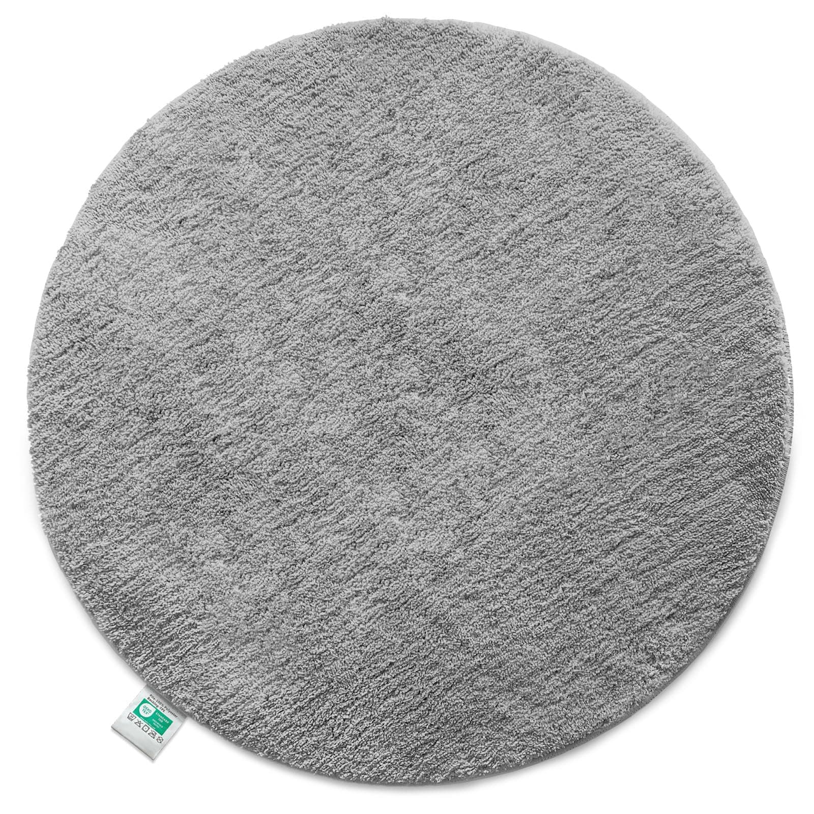 Floordirekt Badematte Sky, Badteppich in Rund, Dichtes, Flauschiges Wohlgefühl für Ihr Zuhause, Badvorleger rutschfest waschbar, schadstoffgeprüft (Silbergrau, 120 cm (Rund))
