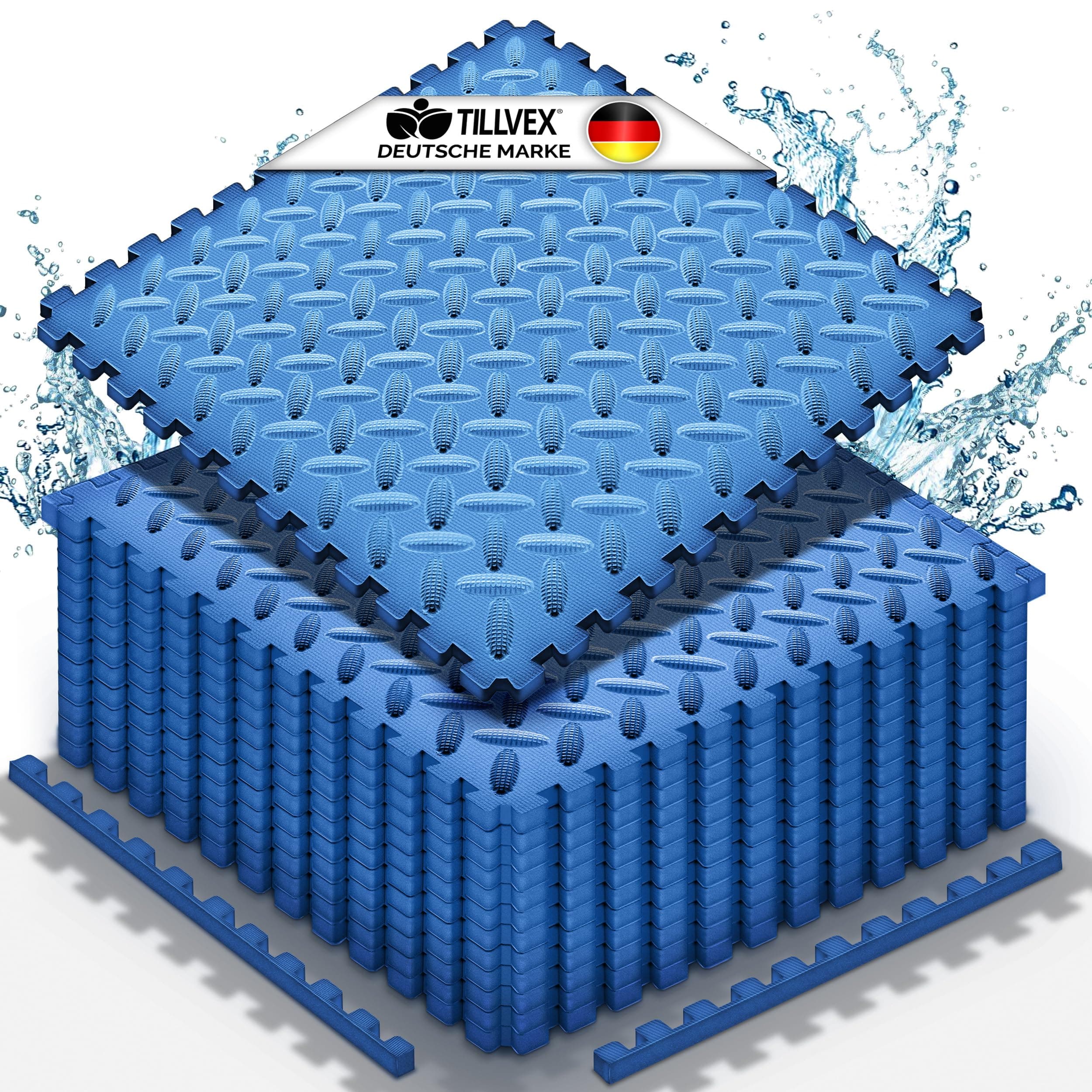 tillvex® Tapis de protection pour piscine 48 pièces | Tapis de sol pour piscine et pataugeoire | Tapis de piscine pour sol extérieur | Tapis de protection thermique pour piscine | Film de sol pour spa