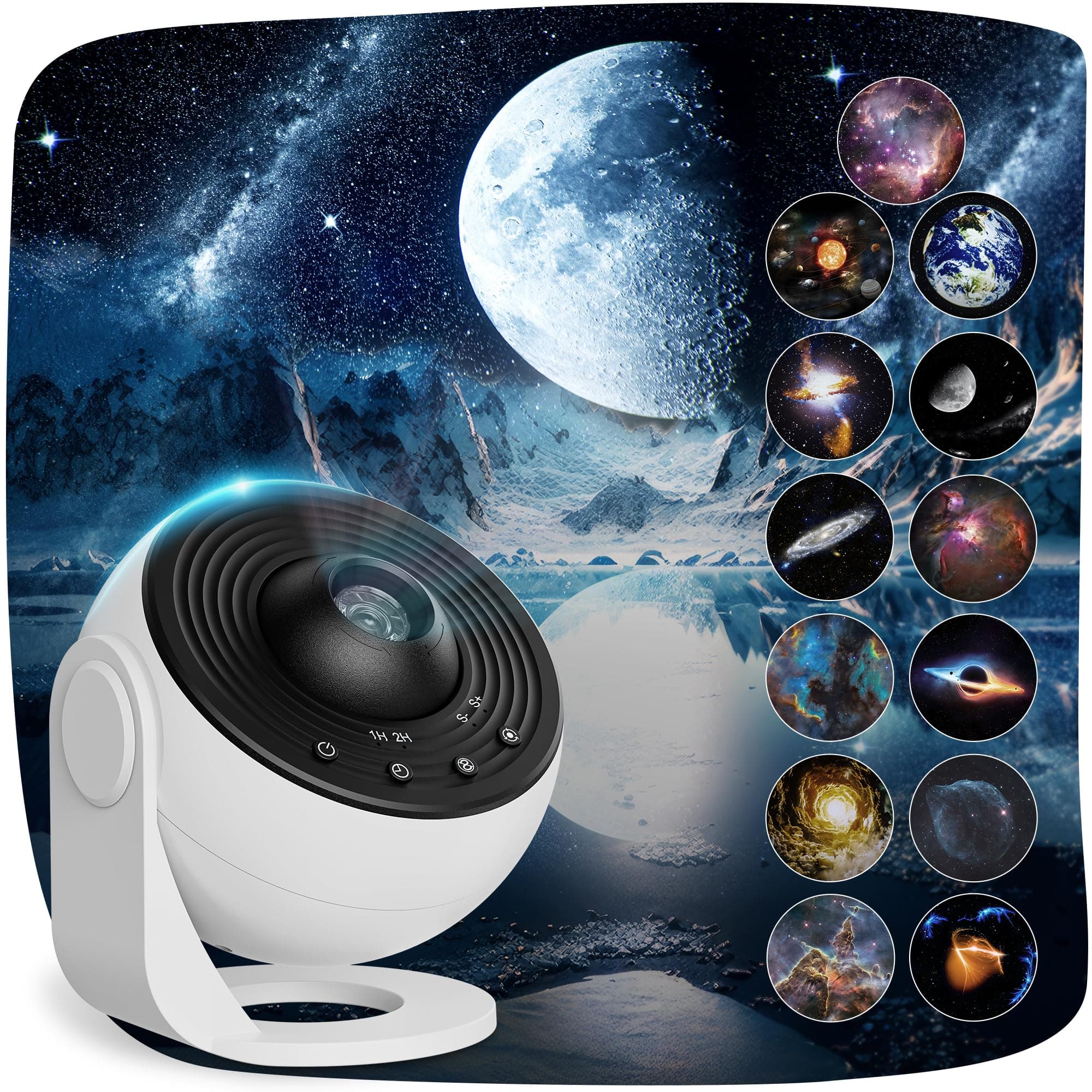 Macchiatto Pro Projecteur Ciel Etoile Planetarium Projecteur Galaxie avec 13 Disques de Film, Veilleuse Projecteur Réglage de Rotation à 360°pour Chambre Plafond Cadeaux Enfants Adultes