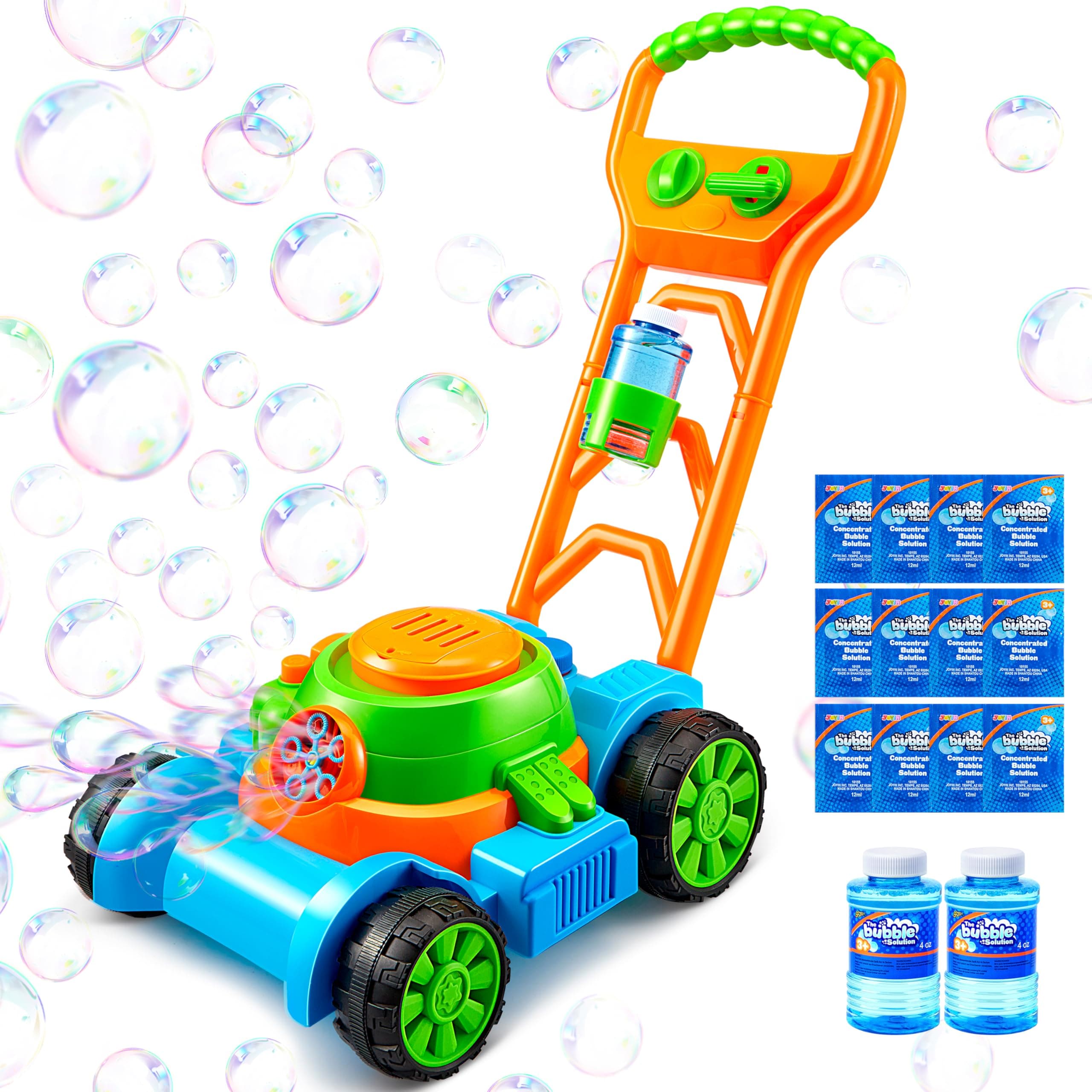 Sloosh Tondeuse à Gazon à Bulles pour Tout-Petits – Jouets pour Enfant – Machine à Bulles d'été – Jouets d'extérieur pour Enfants de 1, 2, 3, 4 Ans, Enfants d'âge préscolaire, garçons et Filles(Bleu)