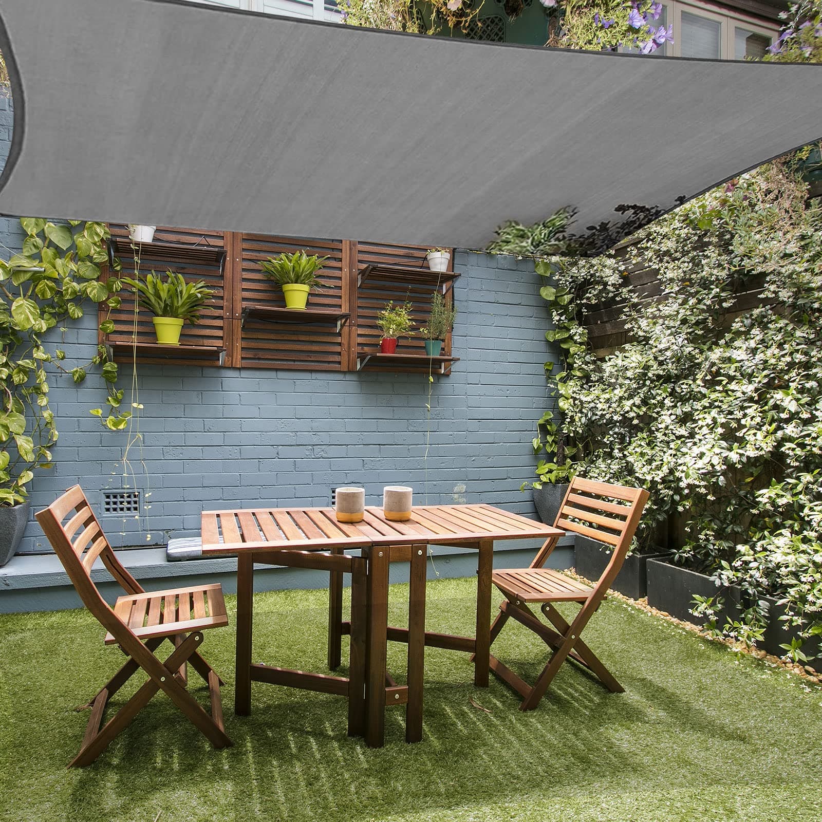 HAIKUS Tenda a Vela Rettangolare 2,5x3 m Grigia, Traspirante, Permeabile, Tela Vela Ombreggiante 3x2,5 m, Telo Telone Ombreggiante per Esterno, Giardino, Terrazzo, Balcone