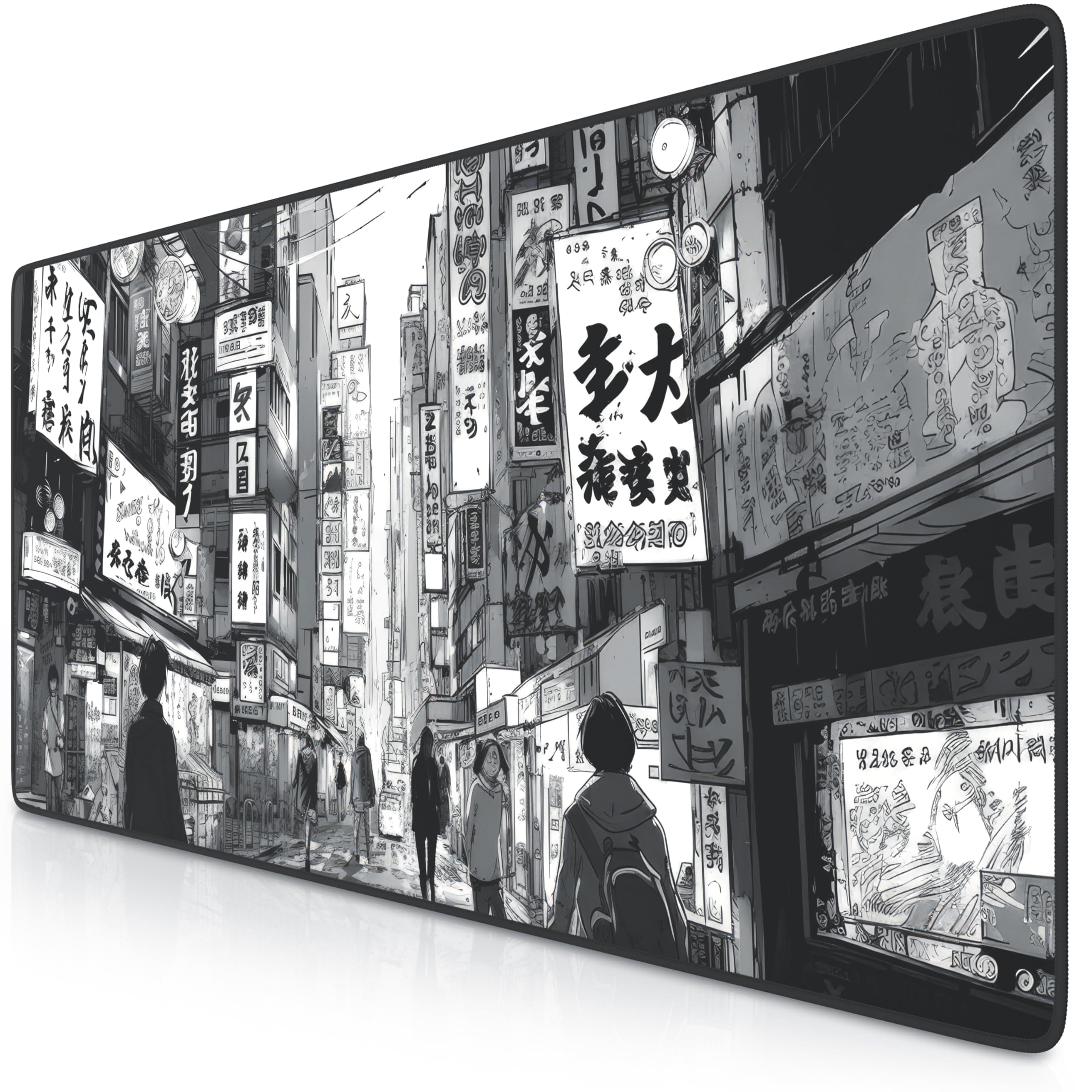 TITANWOLF - XXL Speed Gaming Mauspad 900 x 400mm - XXL Mousepad - Tischunterlage Large Size - verbessert Präzision und Geschwindigkeit - Manga