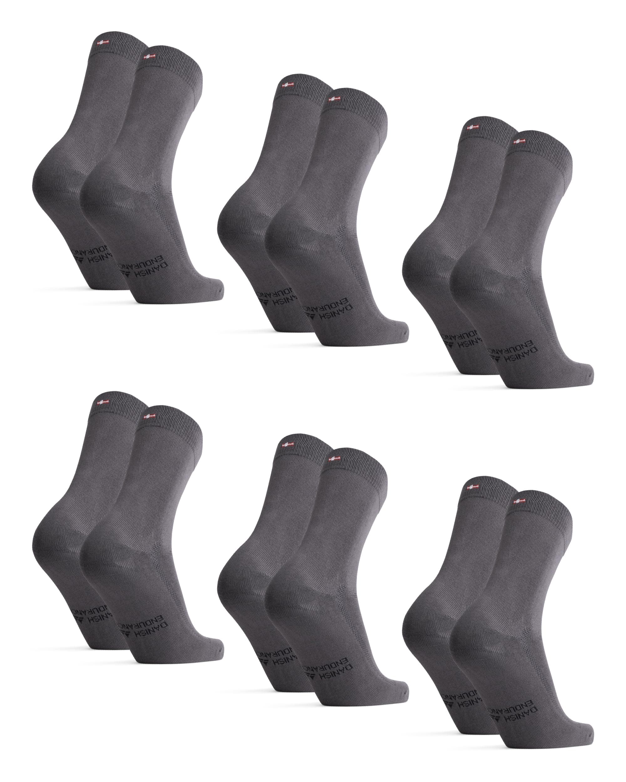 DANISH ENDURANCE Calcetines Casuales de Bambú Unisex, Suaves y Transpirables, Calcetines Ejecutivos para Hombre y Mujer, 6 Pack