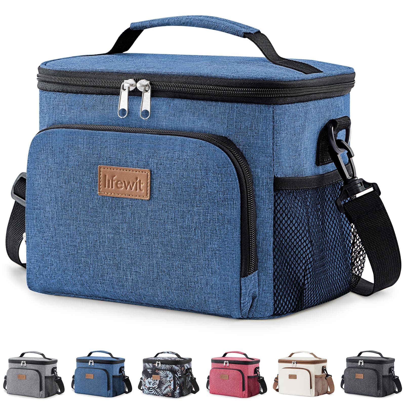 Lifewit Borsa Termica Porta Pranzo, Borse Frigo Piccola Pranzo Ufficio per Uomo e Donna, Impermeabile Lunch Bag con Tracolla, Frigoriferi da Campeggio per Lavoro, Mare, Viaggio, Blu Scuro, 9L