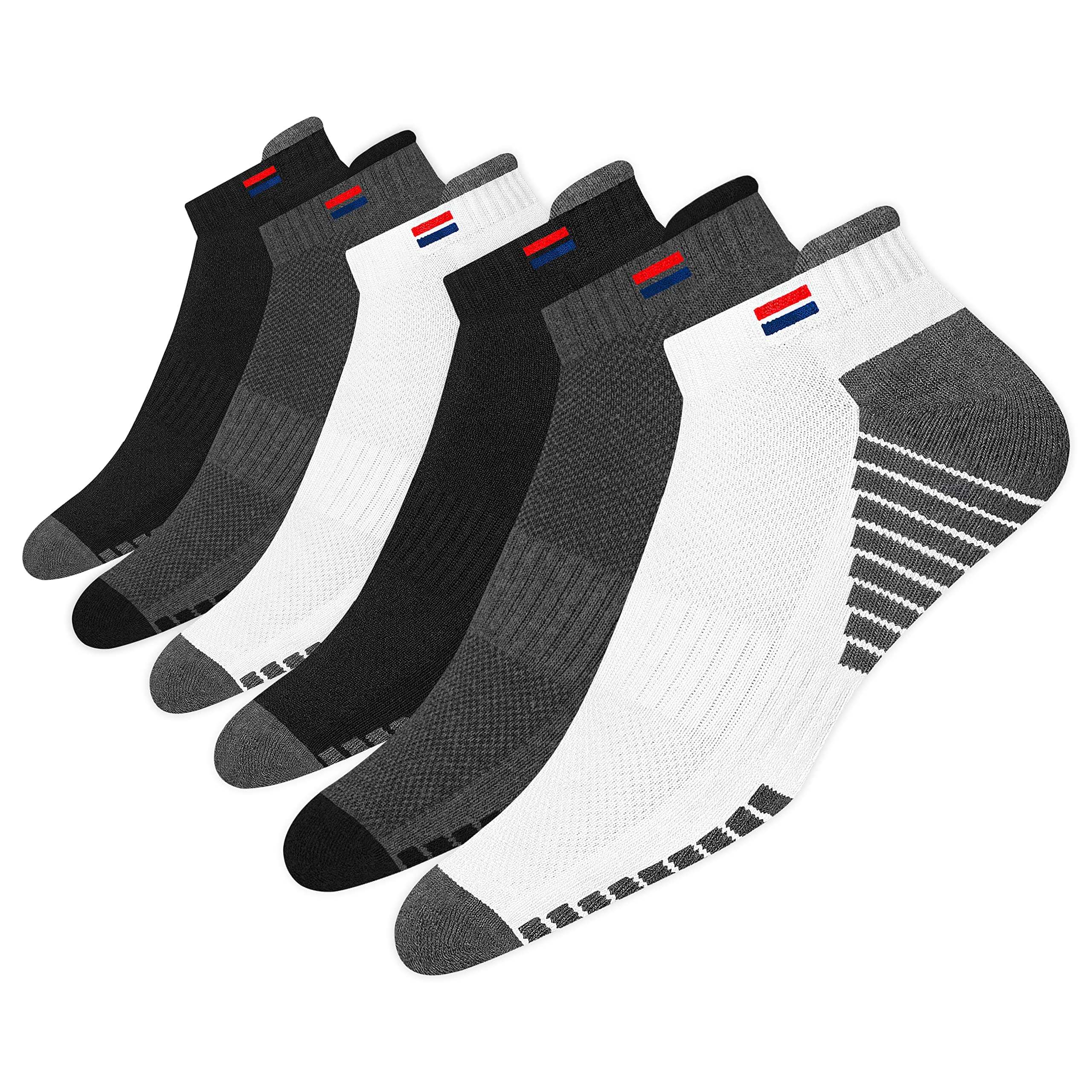 NAVYSPORT Chaussettes de Sport Basses Homme Coton Coussin Coussin - Lot de 6 Paires Chaussettes Courtes Femme