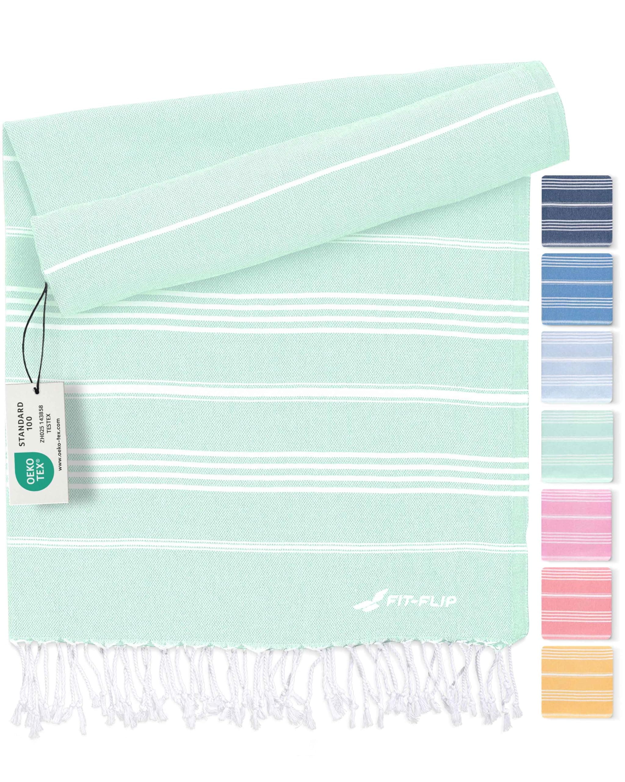 Fit-Flip Toallas Playa Hammam – Pareos Grandes de algodón 100% – Toalla Pareo compacta, Gigante y Secado rápido – Fouta XL Absorbente – Ideal para Piscina - Agua - 200x200cm Sultan