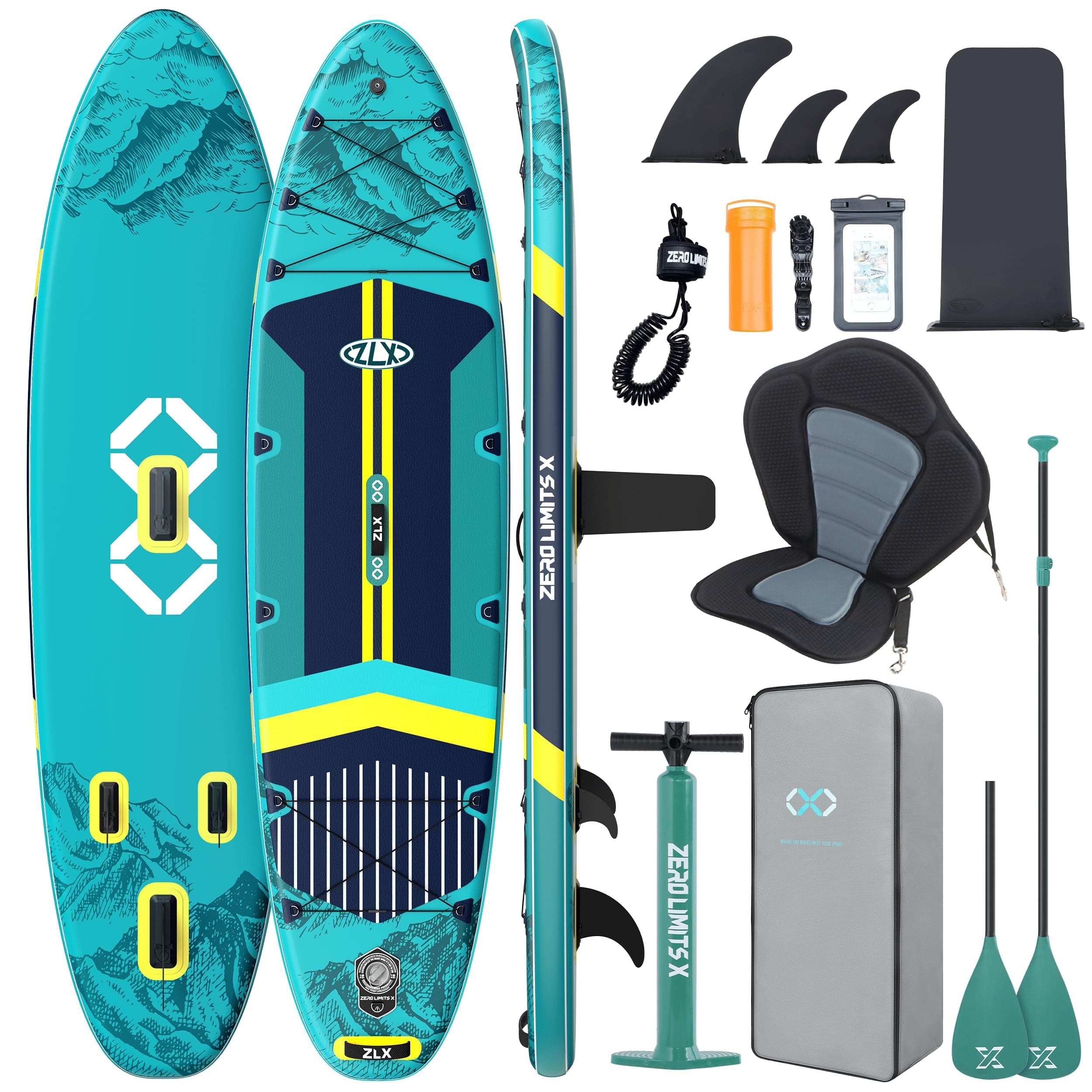 ZLX Tabla Paddle Surf Hinchable 350cm con Asiento – Ideal para Principiantes, Familiar, EVA Antideslizante, PVC Militar 3 Capas, Estable para Mar