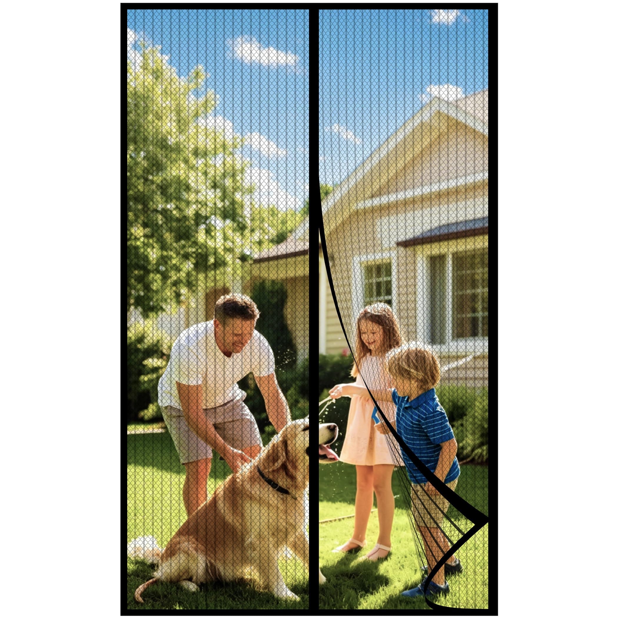 DIKER Mosquitera Cortina Puerta Magnetica Imantada Exterior Corredera, Antimosquitos con Imanes, Tela Mosquiteras de Ventanas para Puertas del Balcón, Magnético Automático(170x210cm,negro)