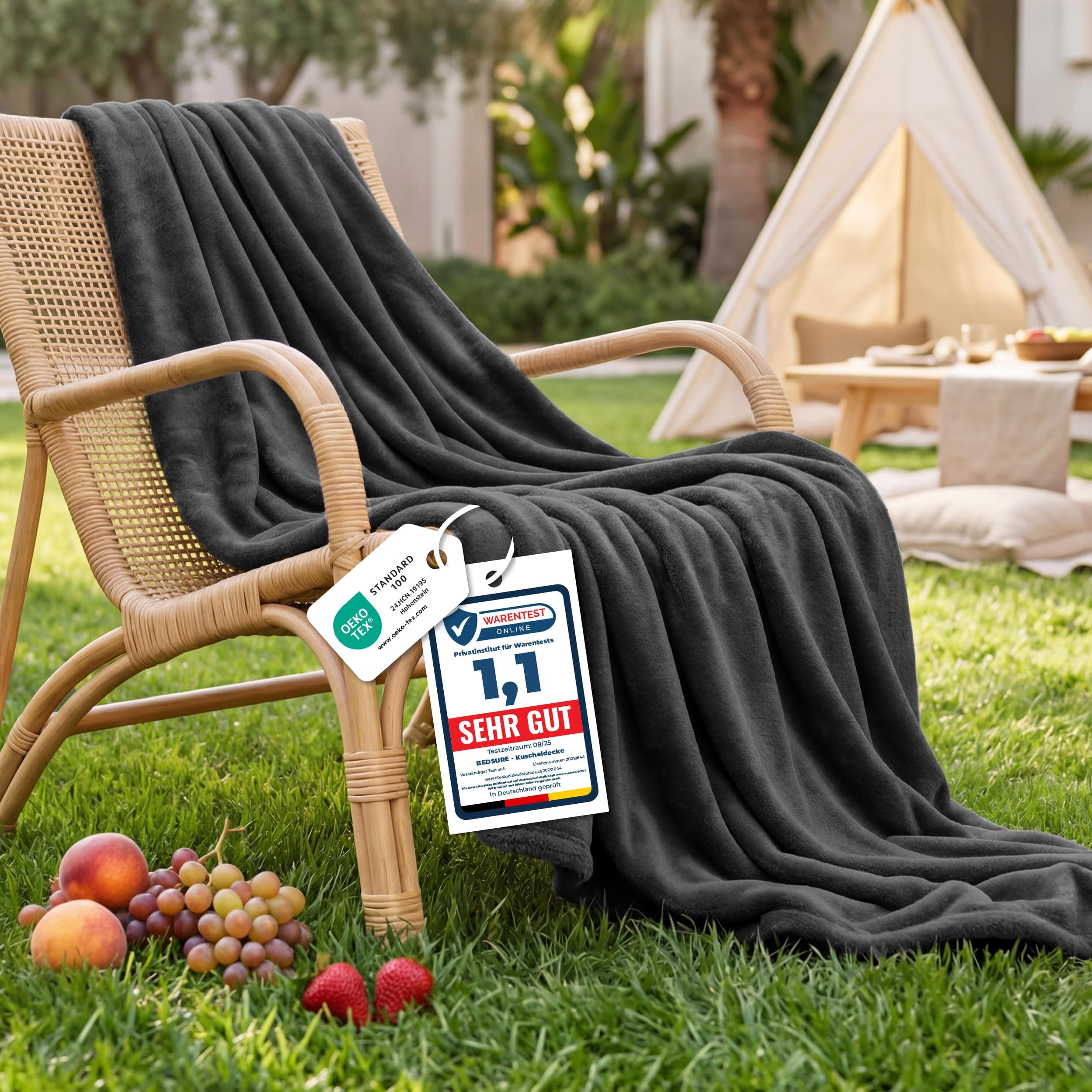 BEDSURE Kuscheldecke Flauschig Decke Fleecedecke - Wohndecke Warm Winter Weich, Sofadecke XL, Geschenke für Frauen, Decke Couch Blanket, Wohn- & Kuscheldecken 150x200cm, Sofa überwurfdecke, Dunkelgrau